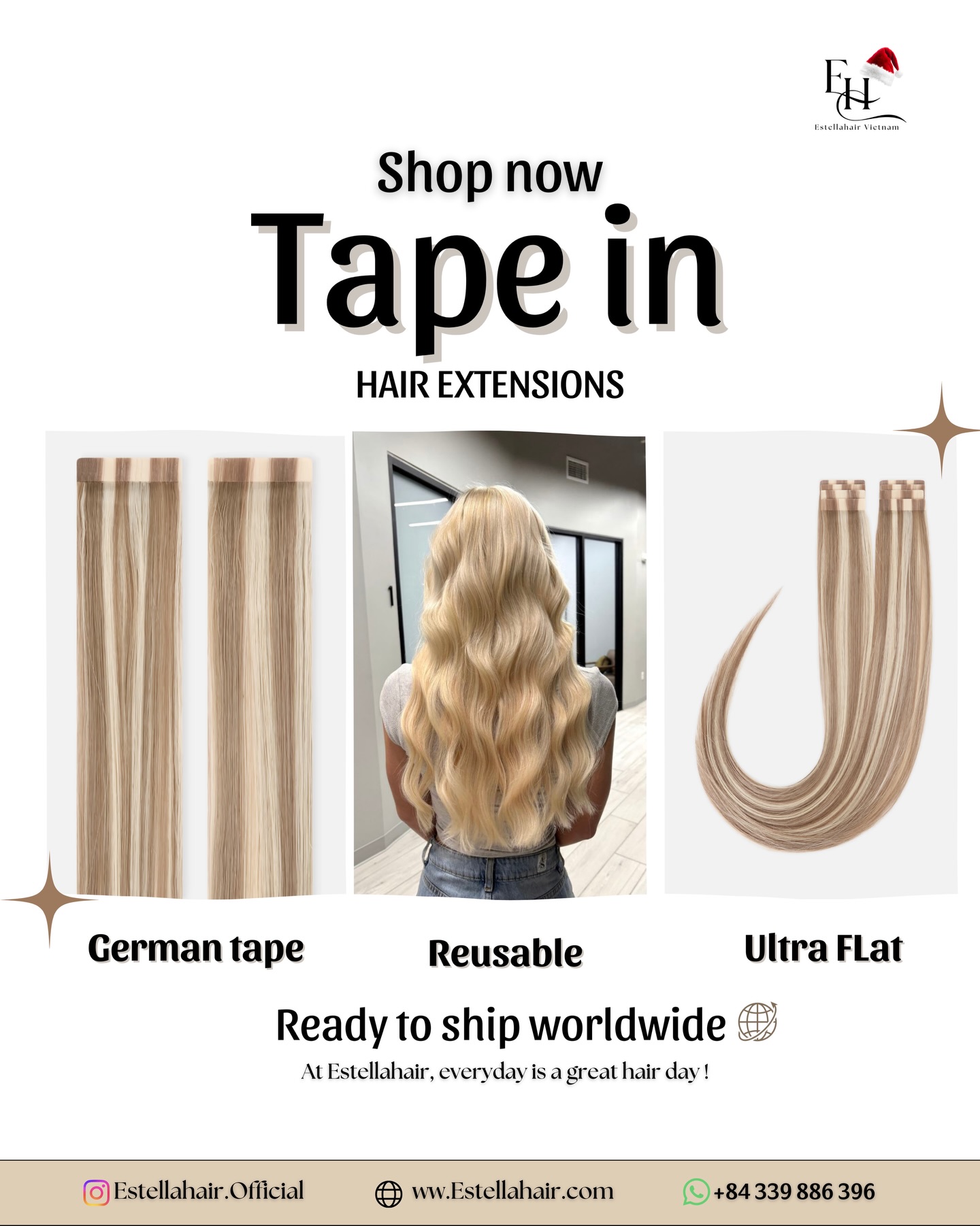 👉 Shop now at EstellaHair.com and make every day a great hair day.
🌐 Website:
www.estellahair.com
📱 WhatsApp:
https://wa.me/+84339886396
📧 Email:
Estellahairvietnam@gmail.com
📸 Instagram:
@Estellahair.official
#estellahair #estellahairvietnam #estellahairextensions
#hairindustry
#hairsupplier