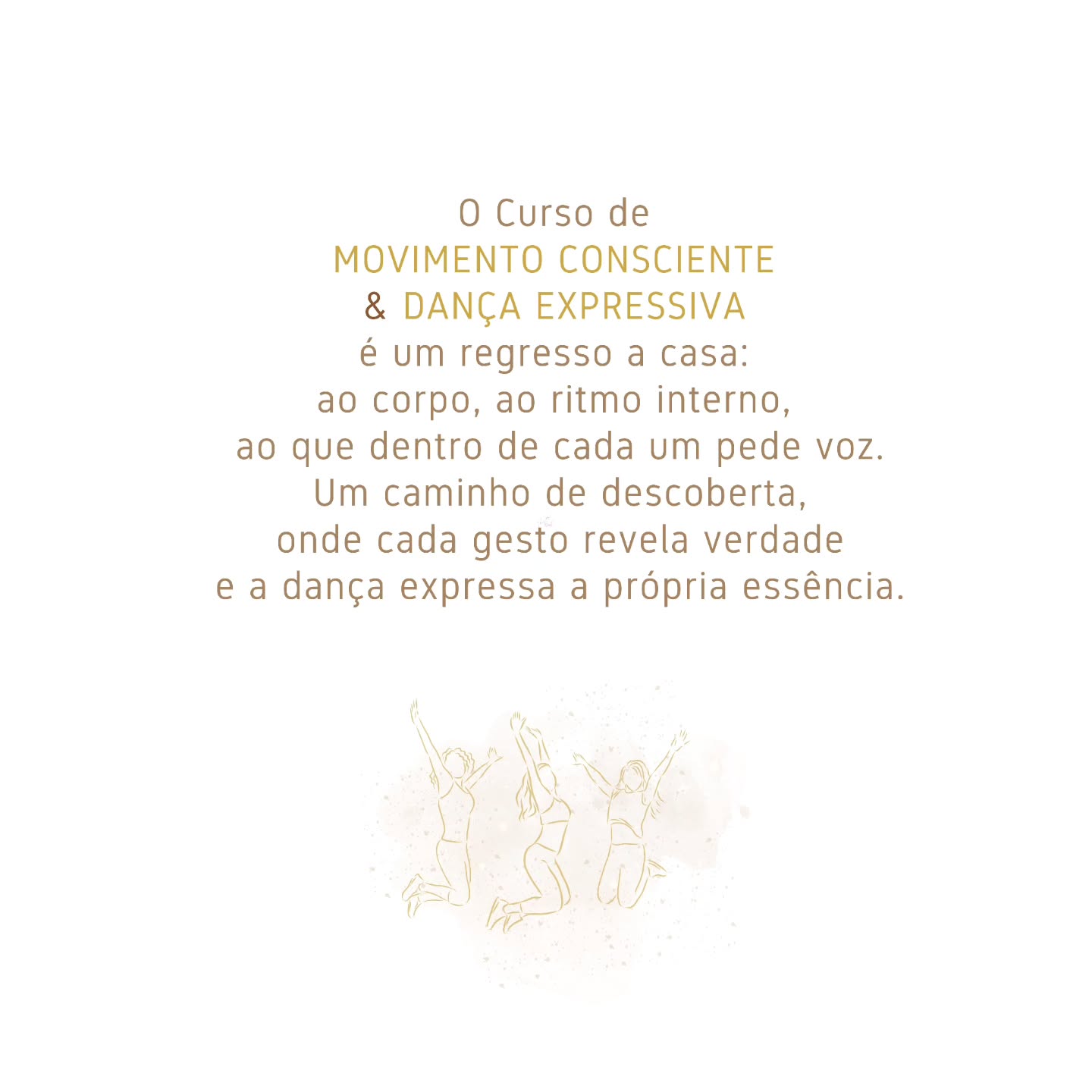 Numa época em que toda a gente quer virar Terapeuta, revolver traumas e dores... eu quero proporcionar o caminho da Dança Expressiva, uma jornada bonita, tranquila, serena e segura, de voltar a casa! Quem está adicta e no loop de processos densos e muito duros... até pode estranhar! 😍
Tem sido muito incrível. 💍
Tem sido muito leve. 🪶
Tem sido tanto com tão pouco. ✔️
Tem sido Tudo o que o Corpo precisa. 🎯
E o Corpo é o Lugar ond Tudo Acontece! 💎
Com Amor, ❤️
Lisa
📌 Agenda
💃 Curso de Facilitador em Movimento Consciente & Dança Expressiva – 2.ª edição inicia em Março!
Formação b-learning (plataforma online + 12h presenciais no Porto)
🌀 Especialização em Movimento Terapêutico – 5.ª edição
Formação Presencial – Porto
De Janeiro a Maio de 2026
📎 Informações e inscrições: link na bio