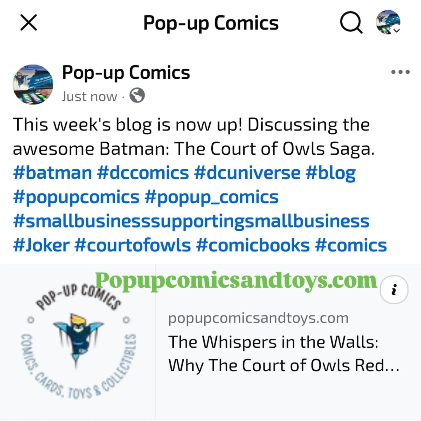 This week's blog is now up! Discussing the awesome Batman: The Court of Owls Saga. #batman #dccomics #dcuniverse