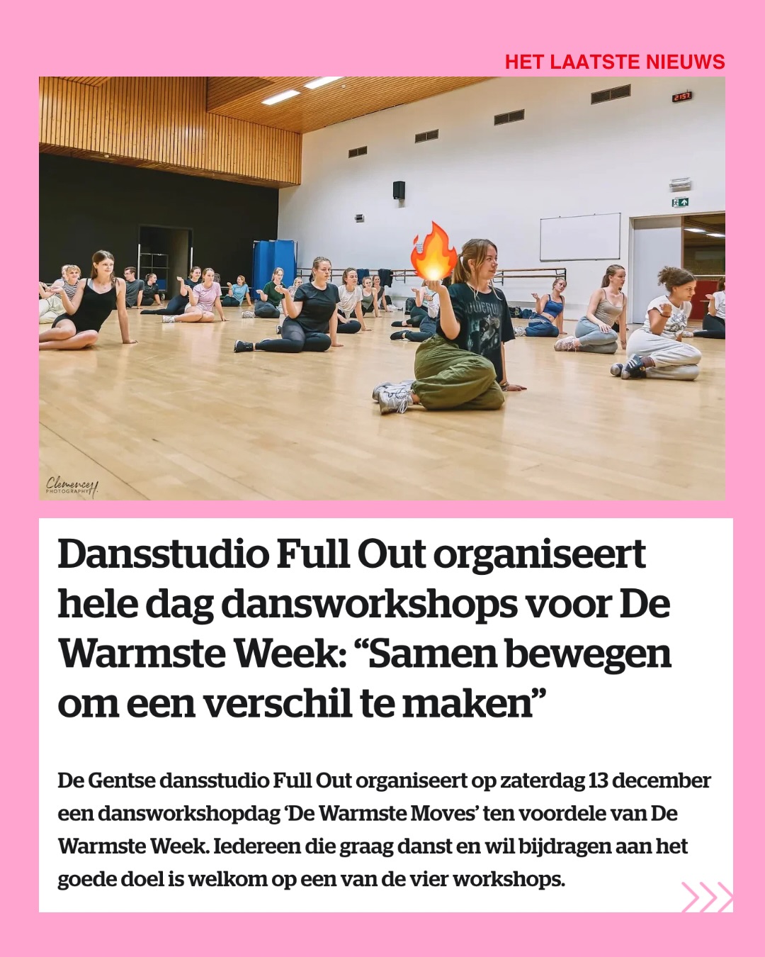 WIJ STAAN IN DE KRANT 🗞️🤭
Met de WARMSTE MOVES steunen wij @dewarmsteweek 🔥
Swipe een aantal keer om het volledige artikel te lezen. En daarna inschrijven hé? 😉
Wie zien wij allemaal 13 december? 🙌🏼🩷
🗞️ @hln_be
📸 @clemence_hooghe
#dewarmsteweek #dansstudiofullout #commercial #girly #modern #ragga