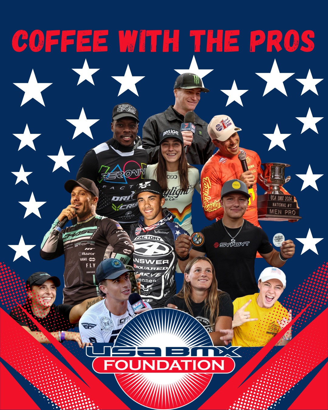 Kick off your Grands Wednesday with the ultimate pro experience! ☕
There are still spots left for Coffee with the Pros, your chance to get up close and personal with some of the biggest names in BMX.
What to expect:
• One-on-one conversations with the pros
• Autograph signings — bring your jerseys, plates, posters, and gear!
• Coffee provided by Doubleshot Coffee (local Tulsa favorite!)
• Breakfast pastries + early access inside the Hall of Fame & Museum
• A relaxed, small-group environment you won’t get anywhere else
📅 Wednesday, Nov 26
🕘 9–10 AM
📍 USA BMX HQ Hall of Fame & Museum
💸 $30
🎟️ Save your seat: https://usabmx.redpodium.com/coffee-with-the-pros-2025 or buy your tickets at the door
Every ticket supports the USA BMX Foundation and our mission to empower youth through BMX + STEAM education.
#CoffeeWithThePros #USABMXFoundation #bmxpros #usabmxgrands #doubleshotcoffee #usabmx #hardestybmx