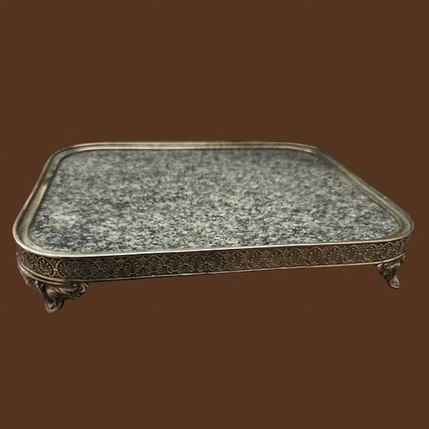 https://www.objetdart-stuff.co.uk/product-page/victorian-granite-silver-plate-display-stand-c-1880-1900 #stufftoyouandme #objetdart