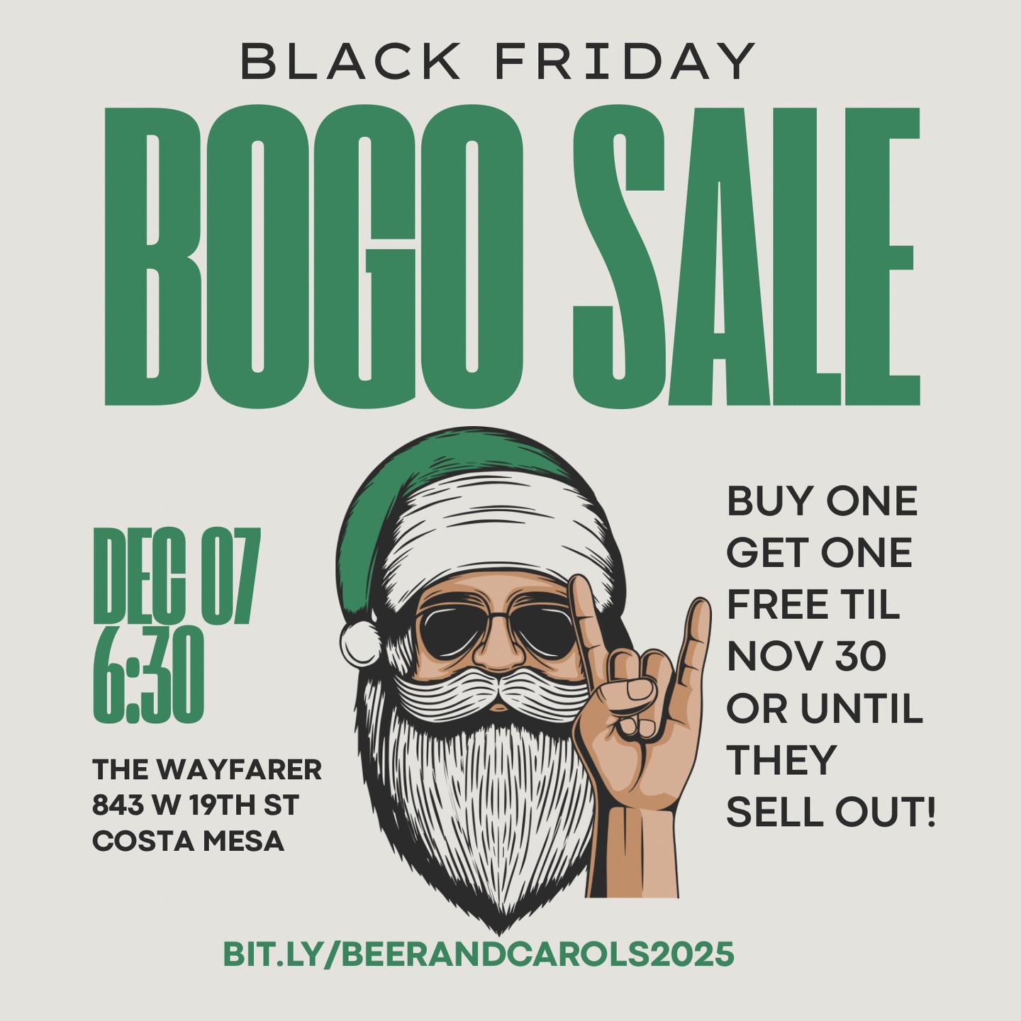 Our epic holiday sinaglong is December 7 at The Wayfarer, and we want you singing with us. We just dropped a buy one get one free deal with code BLACKFRIDAY, but only 20 of these are up for grabs. Invite a friend, get your Christmas sweaters, and grab your tickets before they’re gone.
bit.ly/beerandcarols2025