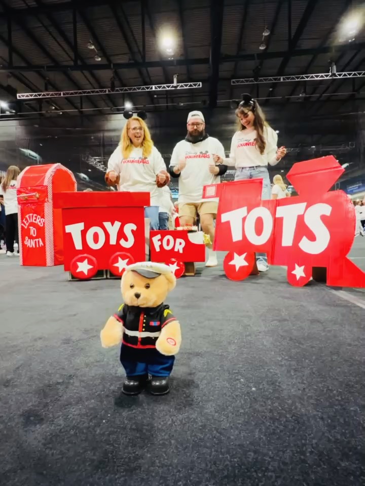 Step into Christmas, with the spirit of giving! 🎁✨
The Toys for Tots drive has always been apart of my family’s holiday for as long as I can remember. Whether it was donating, volunteering, or organizing a drop off location, we have proudly been apart of this amazing outreach! A couple of days ago @bibbidi.bobbidi.beard , @magicwithmeg , and I had the awesome opportunity to volunteer and help organize toys that were donated by Walt Disney World cast members and guests. The toys seen in the pictures here are only a fraction of what is going to the fulfillment locations for Osceola, Orange, and Seminole counties here in Florida.
Personally, I nerd out on the history of this toy drive. Did you know, Disney’s relationship with Toys for Tots began more than 75 years ago? In 1947 Walt Disney and his animators personally designed the original Toys for Tots train logo that is still used today. The original poster created by Disney featured a mid-century stylized Santa Claus, with a marines belt buckle, and the iconic train seen below. In the years that followed, other Disney characters were included in Toys for Tots promotions, like Mickey Mouse and Donald Duck. Through the 1940s and 1950s, Disney’s involvement went past print media. With the creation of animated shorts and television sequences created by the Disney company to promote giving toys to those in need. Years later, the Disney parks in both Disneyland and Walt Disney World serve as hosts for this toy drive. With the toys from each location, serving their local community.
It’s not too late to donate! Check out the Toys for Tots website to see how you can still get involved with this holiday season!
Merry Christmas!! 🎄🎁🥰✨
#disneyvoluntears #disneyworld #toysfortots #disneyhistory #toydrive @wdw.ambassador @disneyparks