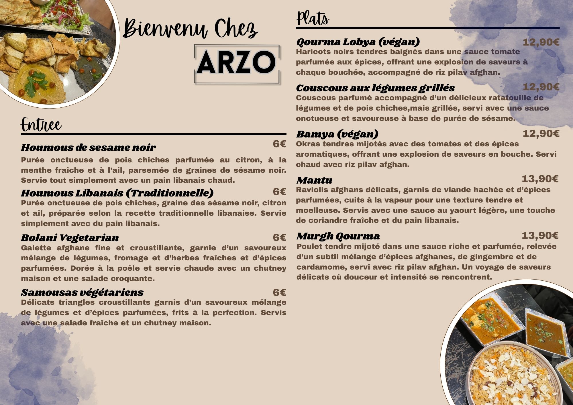 Découvrez notre nouveau menu juste ici.
#CuisineAfghanLibanais #momentdepartage #bonheurs