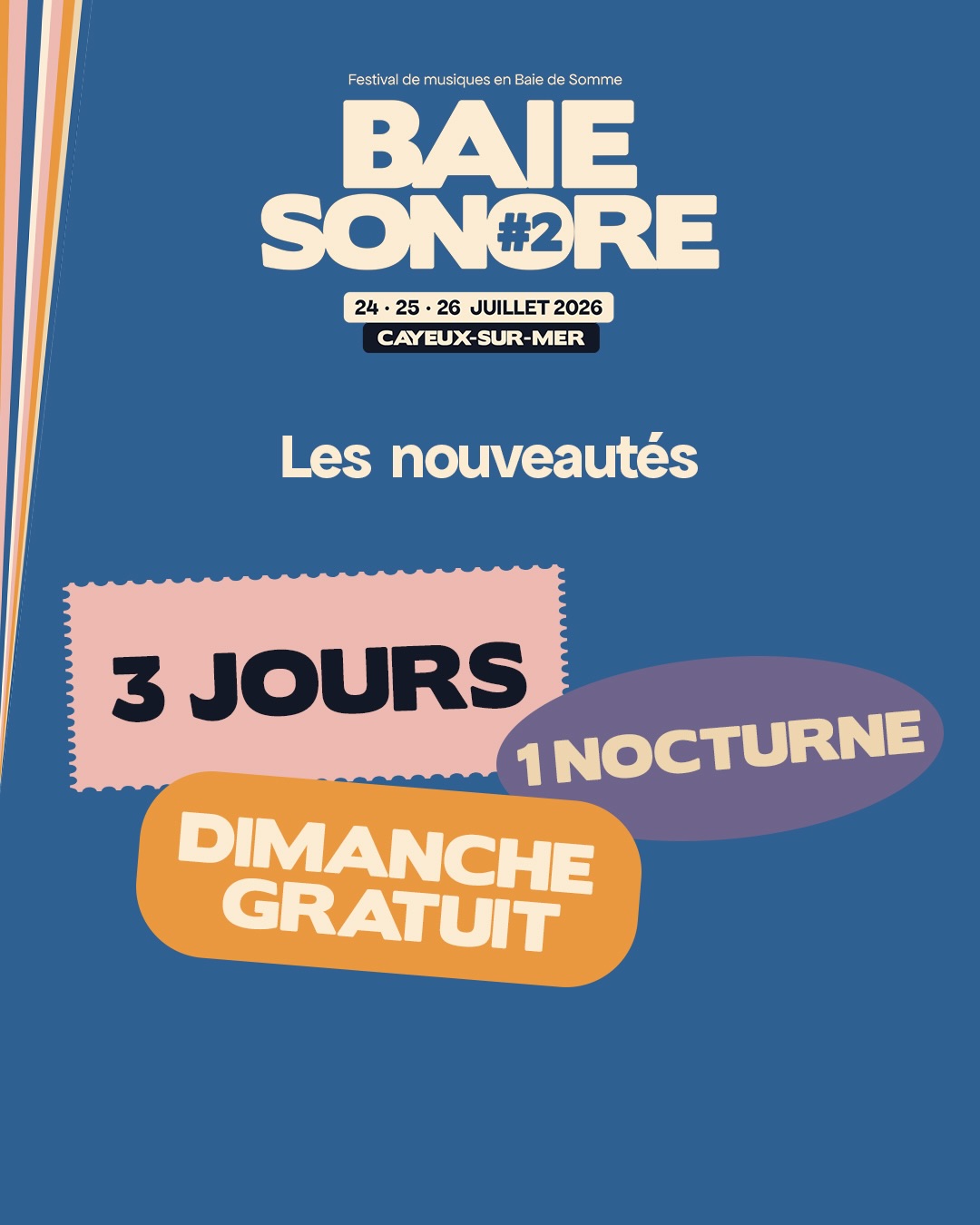 Cette année Baie Sonore s’apprête à revenir avec plusieurs nouveautés. Pas 1, pas 2 mais 3 jours 😱 On jouera aussi les prolongations le samedi : en plus de l’après midi et le soir, le festival s’octroie une petite nocturne pour profiter de DJ set jusqu’au bout de la nuit 🪩 Et pour couronner le tout, l’accès au festival sera gratuit le dimanche ✨ On vous réserve encore d’autres surprises pour la suite. Restez dans le coin !!
📷 @blimstudio.fr
#baiesonore