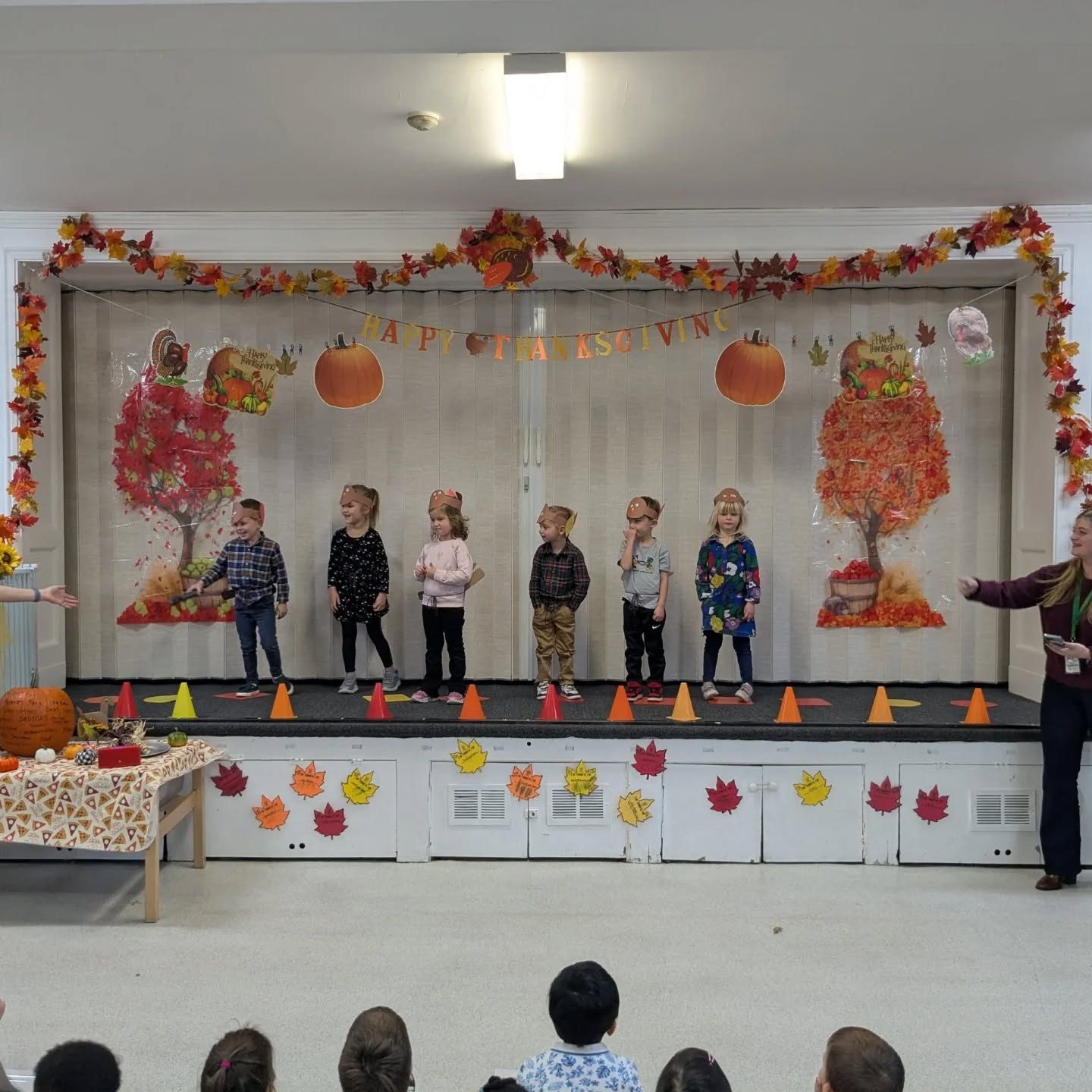 All of our students put on an adorable Thanksgiving program that showcased so many things we're thankful for! #thankfulgratefulblessed #preschoolactivities #familycommunity #veritasatelmwood