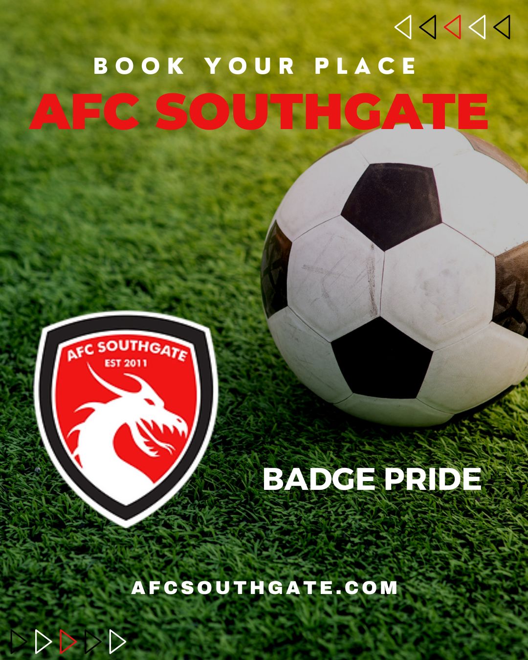 Badge Pride
The badge means belonging. North London club culture, supportive coaches, welcoming families. Book a free taster (link in bio)
#AFCSouthgate #NorthLondonFootball #YouthFootball #GrassrootsFootball #Southgate #Enfield #Barnet #Haringey #WinchmoreHill #FootballFamily #CommunityClub #JoinNow #FreeTaster