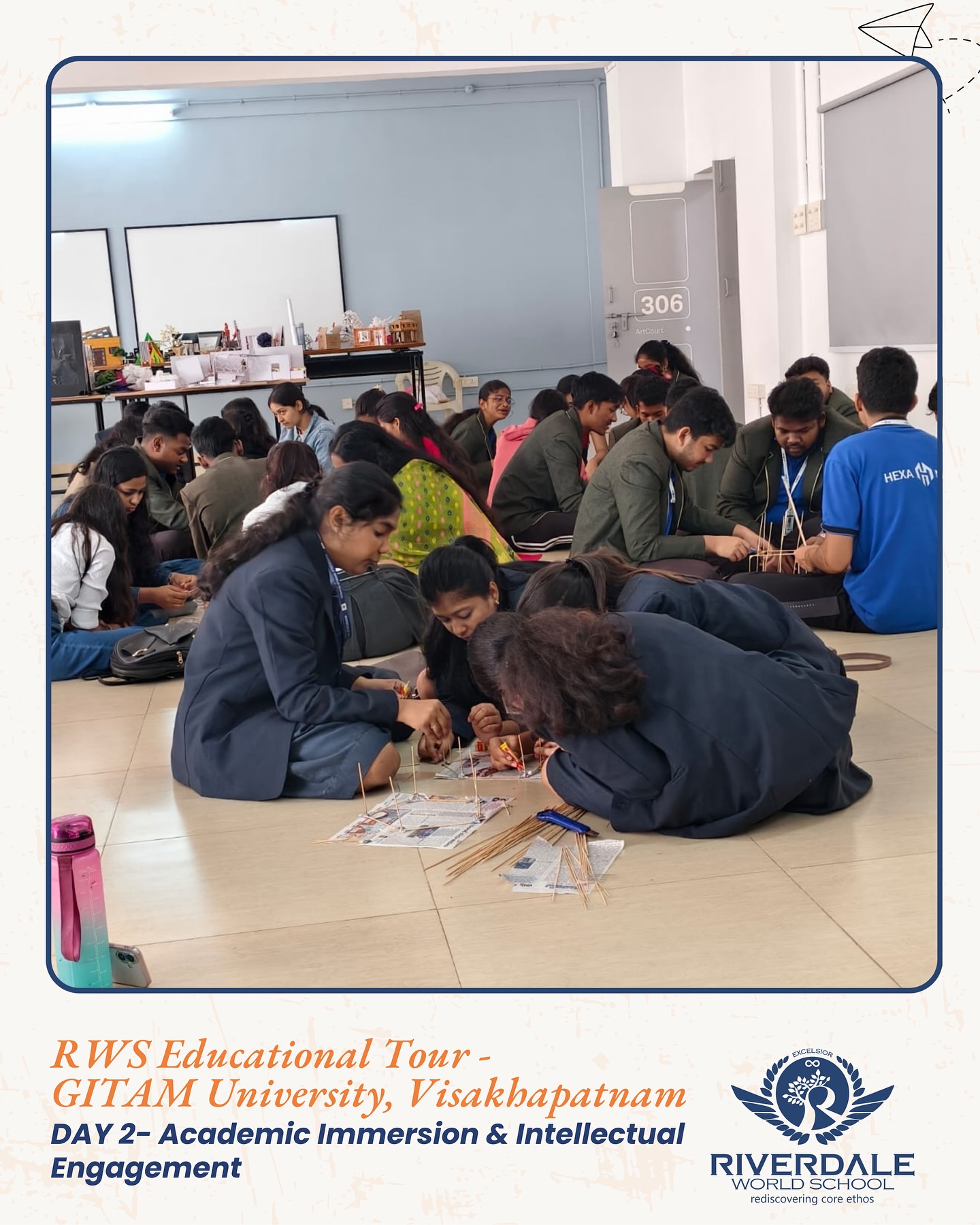 DAY 2 | Academic Immersion at GITAM
Focused on academic excellence with the Official Inauguration and an immersive learning experience at GITAM. Through interactive sessions and hands-on activities by the School of Architecture and the School of Humanities & Social Sciences, students gained real-world insights beyond textbooks.
#AcademicImmersion
#GITAMExperience
#HandsOnLearning
#KnowledgeInAction
#FutureFocused
#RWS
#StudentDevelopment
#HigherEducationExposure💫✨