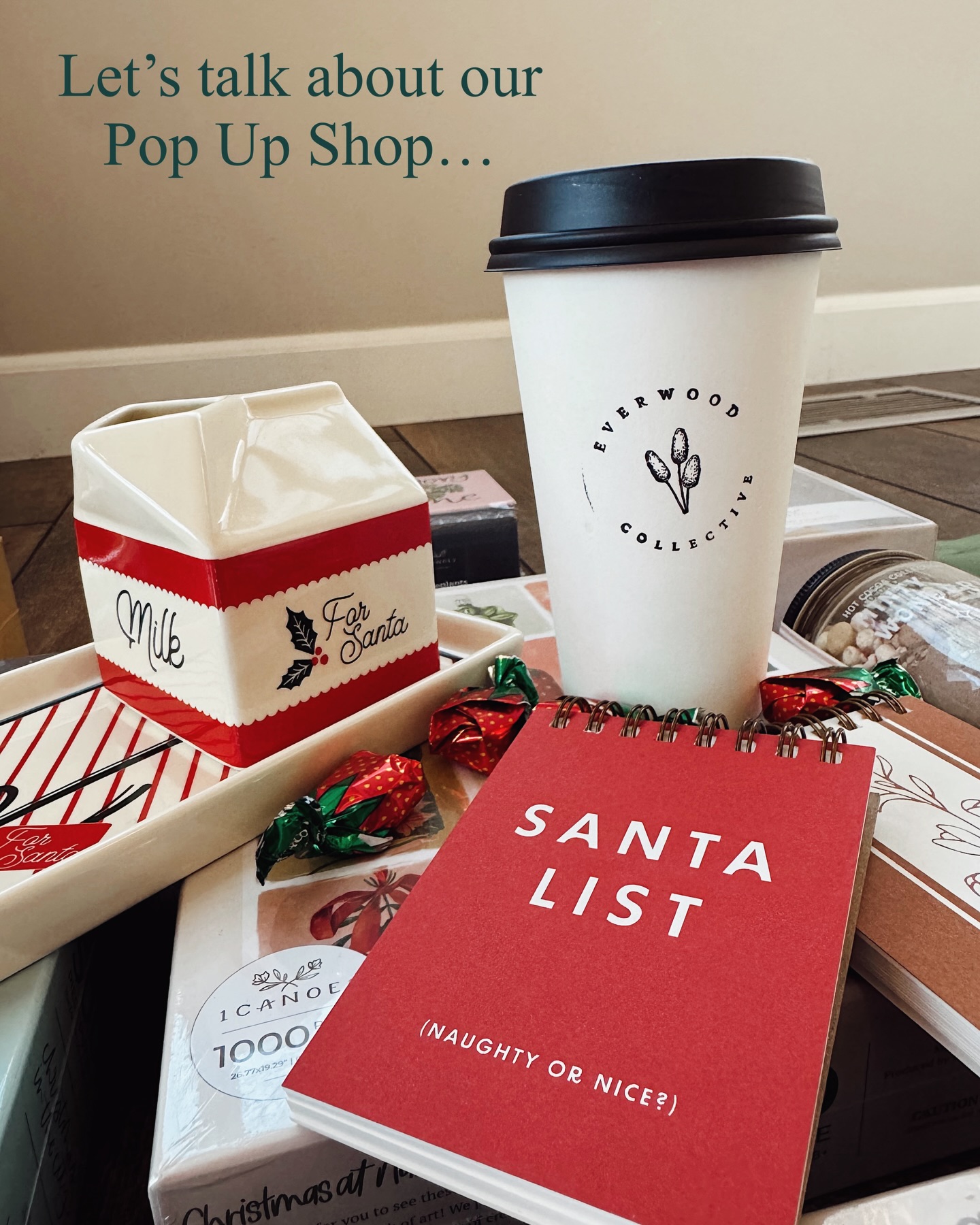 SIP & SHOP
Our first ever Pop Up Shop is a on December 7th!
9am - 12pm OR 2pm - 5pm (rsvp required!)
🎁
What can you expect with your ticket:
• A gift from us!
• A pastry from @pinonkitchenco
• A specialty coffee or tea made by our barista
SHOPPING
• We will have an Everwood gift shop set up for you to get some Christmas shopping done! We will have pre made gift boxes, individual items for sale, build your own gift sets AND we will be wrapping and assembling all your gifts purchased so you don’t have to!
• Not in the mood to shop, no worries! Enjoy your Sunday with your friends, eat and drink while you relax and watch a Christmas movie we’ll having playing!
Tickets are $25 and will NOT be available at the door. DM or email to get your spots reserved!