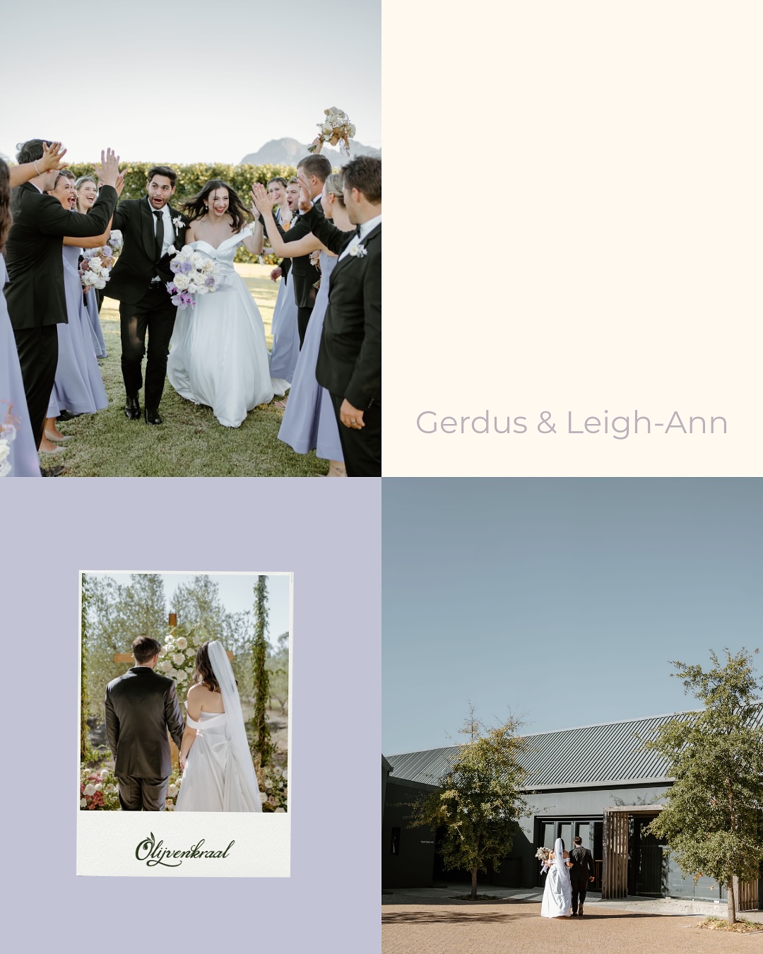 Leigh-Anne & Gerdus’s wedding day, gave us all the spring feels, with neutral elements and pop of lavender, it was nothing other than beautiful!
Swipe right for that purple inspo! 🪻
Venue: @olijvenkraalweddings
Coordinator: @thegrandplanner
Catering: @nabyfarm
Photographer: @theharvesttimes
Floral design: @tilted_tulip_
Decor: @grandroomdesign
Stationary: The bride herself!
#winelandswedding #Olijvenkraal #2026weddings