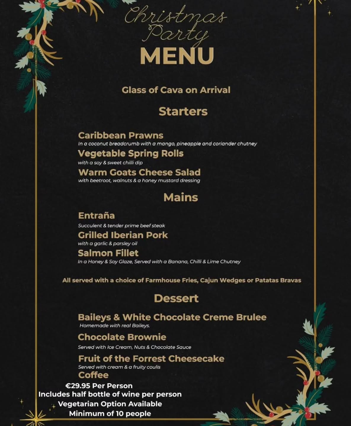 Looking for somewhere to celebrate your staff Christmas party? Maybe somewhere just to celebrate Christmas with your friends?
The BadAss Christmas Party Menu is just perfect for you!🎅
3 courses, cava & wine....just the way to get Merry!😎
Book now to avoid disappointment!😎🎅😎