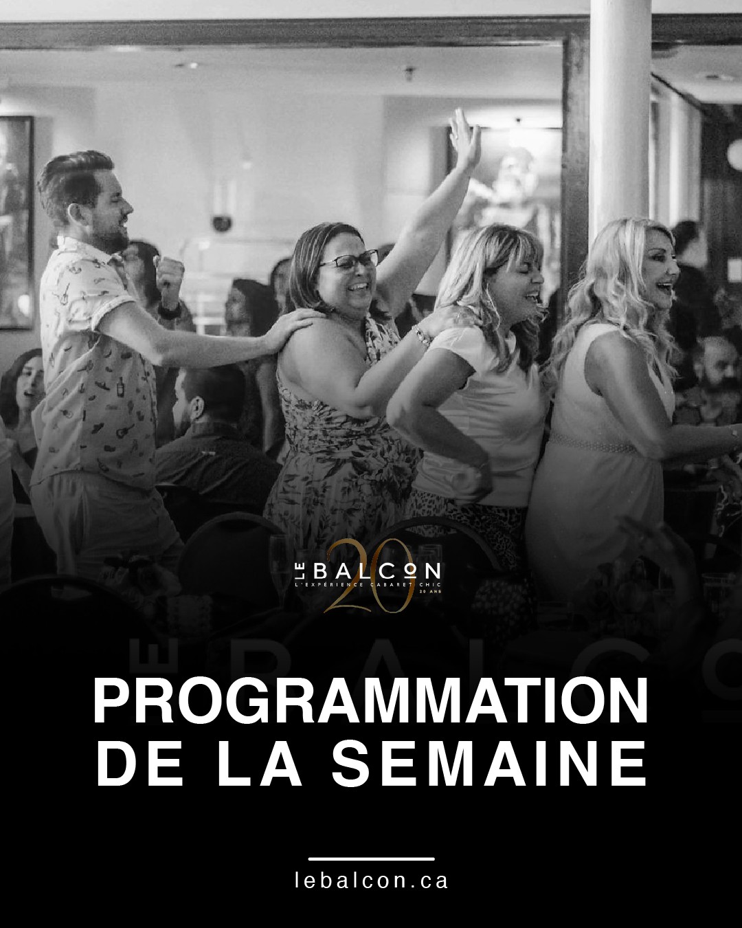 Cette semaine au Balcon
📅 Mercredi 26 novembre, 20h – Disco Soul & Pop Extravaganza avec Mary Grâce
📅 Jeudi 27 novembre – The Ultimate Chic Disco Night. COMPLET.
📅 Vendredi 28 novembre, 20h30 – CELEBRATION – Off the Wall
📅 Samedi 29 novembre, 20h30 – CELEBRATION – Disco Queen Live
Réservez vos billets dès maintenant 👉 lebalcon.ca
----------------------
This Week at Le Balcon
📅 Wednesday, November 26th, 8:00 p.m – Disco Soul & Pop Extravaganza by Mary Grâce
📅 Thursday, November 27th – The Ultimate Chic Disco Night. SOLD-OUT.
📅 Friday, November 28th, 8:30 PM – CELEBRATION-Off the Wall.
📅 Saturday, November 29th, 8:30 PM-CELEBRATION-Disco Queen Live
Book your tickets now 👉 lebalcon.ca