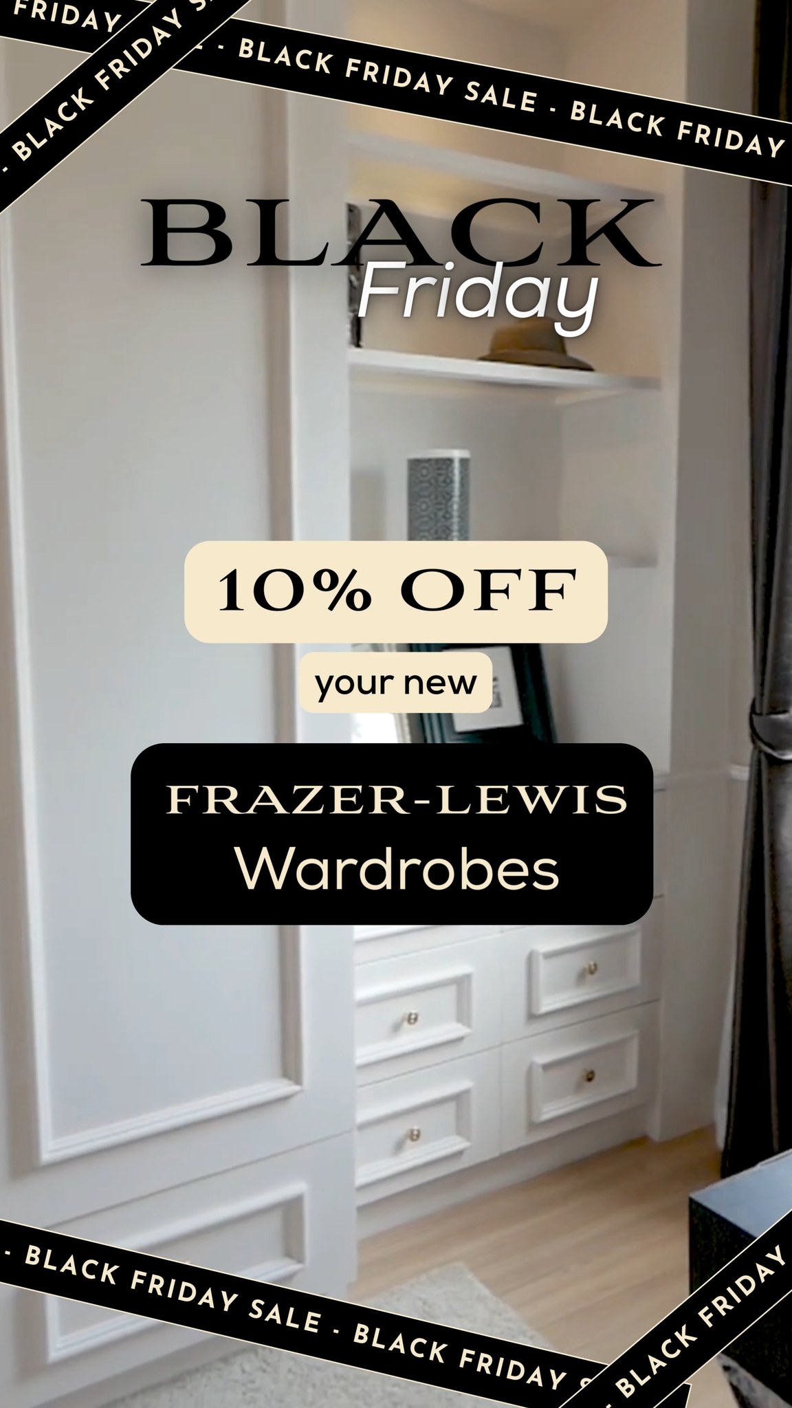 🚨 BLACK FRIDAY ALERT:
Upstyle your Bedroom Wardrobes with Frazer-Lewis this December!
Enjoy 10% off bespoke wardrobes until 20th December.
We fit beautiful Wardrobes all over Essex and still have a few pre-Christmas fitting slots remaining - BOOK your home visit today. ✨
👀 EVEN MORE AMAZING….your 10% saving can be applied to any of our home improvements (Bespoke Kitchens, Bar, Home Office, Worktops, Media Walls and more)
Live in Essex and want to enjoy a beautiful home this Xmas? GET IN TOUCH 📞
#WardrobesEssex #BlackFridayEssex #BlackFriday #Wardrobes #Kitchens #Billericay #Brentwood #Chelmsford #Grays #Rayleigh #Southend #Ongar #Ingatestone #BespokeWardrobes #FrazerLewis @frazer.lewis_kitchensbedrooms