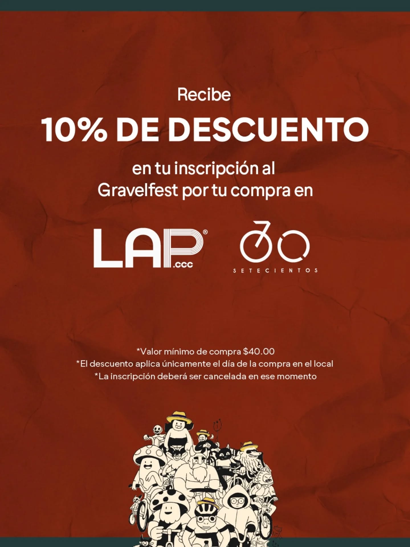 Realiza la compra de hidratación, alimentación para carrera, o pieza o prenda de equipo que necesitas para el #Gravelfest en @setecientos.cc o @lap.ccc (monto mínimo $40), y recibe 10% de descuento en el pago de tú inscripción.
@shimanoecuador
@toscana.alimentos
@specializedec
@naturhotel_
@pendientemedia
@lataqueria57cue
@593premiumlager