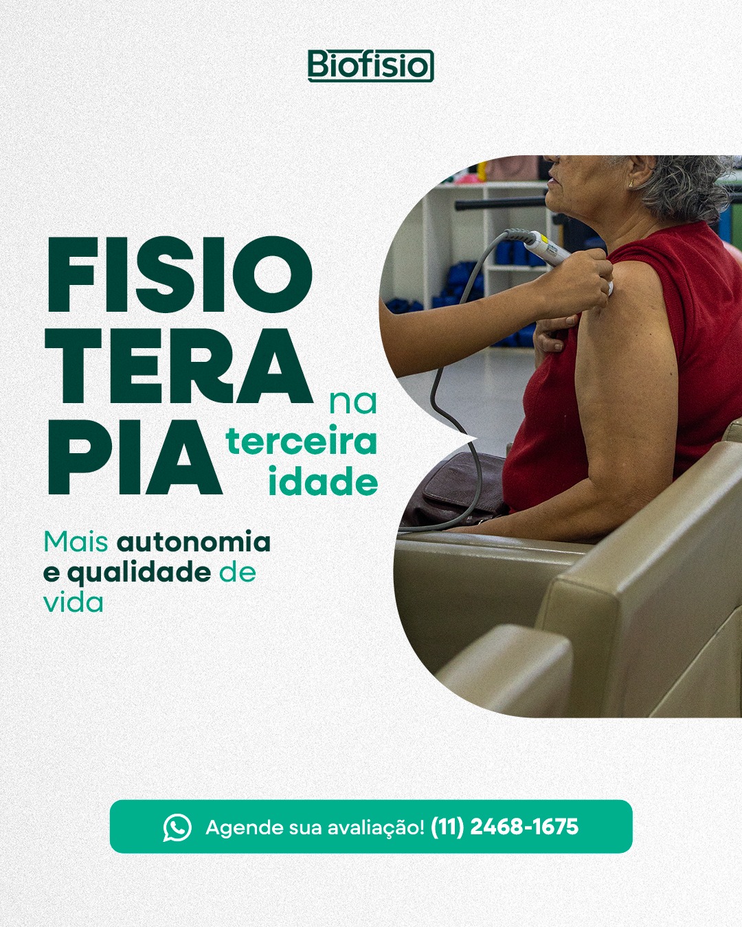 O envelhecimento não precisa significar dor ou independência!
A fisioterapia na terceira idade atua na manutenção da força muscular, equilíbrio e coordenação motora, prevenindo quedas e promovendo mais segurança no dia a dia.
Com um plano terapêutico personalizado, é possível reconquistar a autonomia e viver com mais confiança e bem-estar.
Na Biofisio, cada movimento é cuidado com atenção e propósito. Afinal, movimento é vida!
Agende sua avaliação! (Link na bio)
Avenida Esperança, 237
Centro - Guarulhos - SP
(11) 2382-3003 | (11) 2468-1675
#biofisio #clinicaintegrada #fisioterapia #neurologia #ortopedia #terapia #fortalecimento #autonomia #terceiraidade