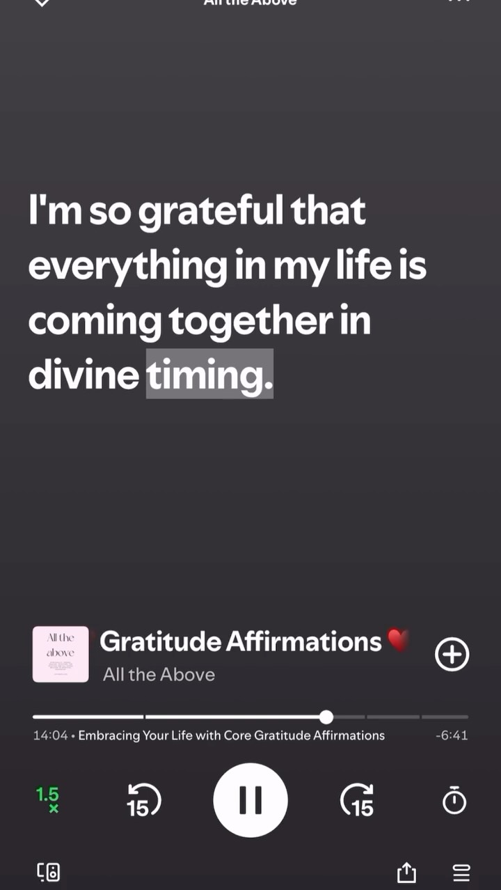 Gratitude affirmations ❤️🙏✨
It’s the season of Thanksgiving and a great time to intentionally elevate your gratitude practice. I love the idea of writing daily gratitude lists or just sharing one thing that you’re grateful for each day - big or small. These affirmations are crafted to help you shift into a state of gratitude for your journey, your life and yourself. Enjoy these as a meditation or as the backdrop to Thanksgiving prep and more. Thank you for being here - you are on my gratitude list!
Happy Thanksgiving! 🧡 💛 ❤️
Listen to the full affirmation episode on Spotify or Apple Podcasts ✨
#affirmations #gratitude #gratitudeaffirmations #thankful #thankfulnessaffirmations #positiveaffirmations #positiveaffirmation