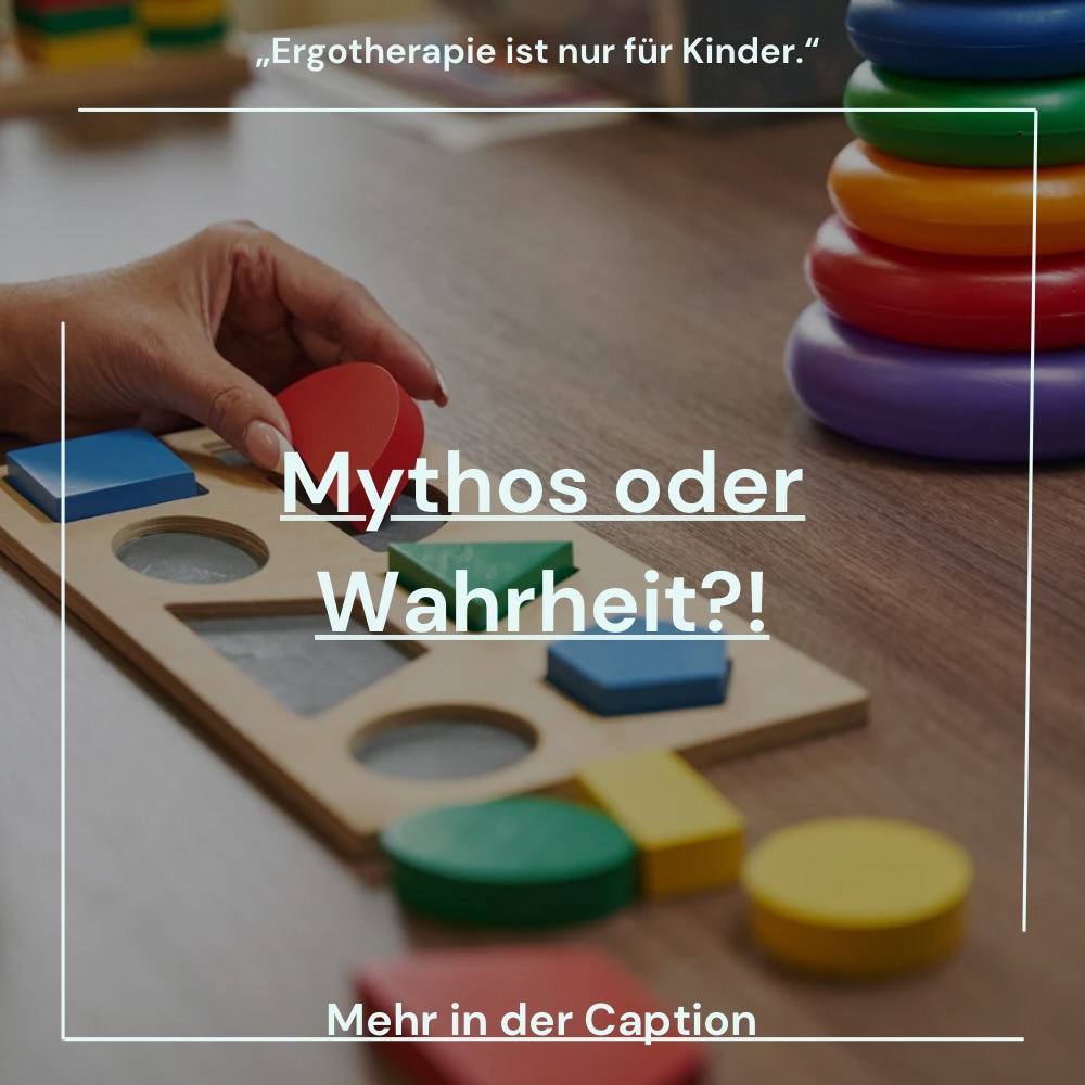 Mythos oder Wahrheit? 🤔
„Ergotherapie ist nur für Kinder.“ 🧠❌
Auflösung: MYTHOS! ✅
Erklärung:
Ergotherapie richtet sich an Menschen jeden Alters. Sie hilft Erwachsenen z. B. bei neurologischen Erkrankungen, nach Verletzungen, bei Schmerzen, Konzentrationsproblemen oder im Alltag eingeschränkter Beweglichkeit. Ziel ist es, Selbstständigkeit, Koordination und Lebensqualität zu verbessern – im Beruf, Alltag und Freizeit. 🖐️✨
Fazit:
Ergotherapie = Unterstützung für ein selbstbestimmtes Leben – in jedem Alter! 🌈