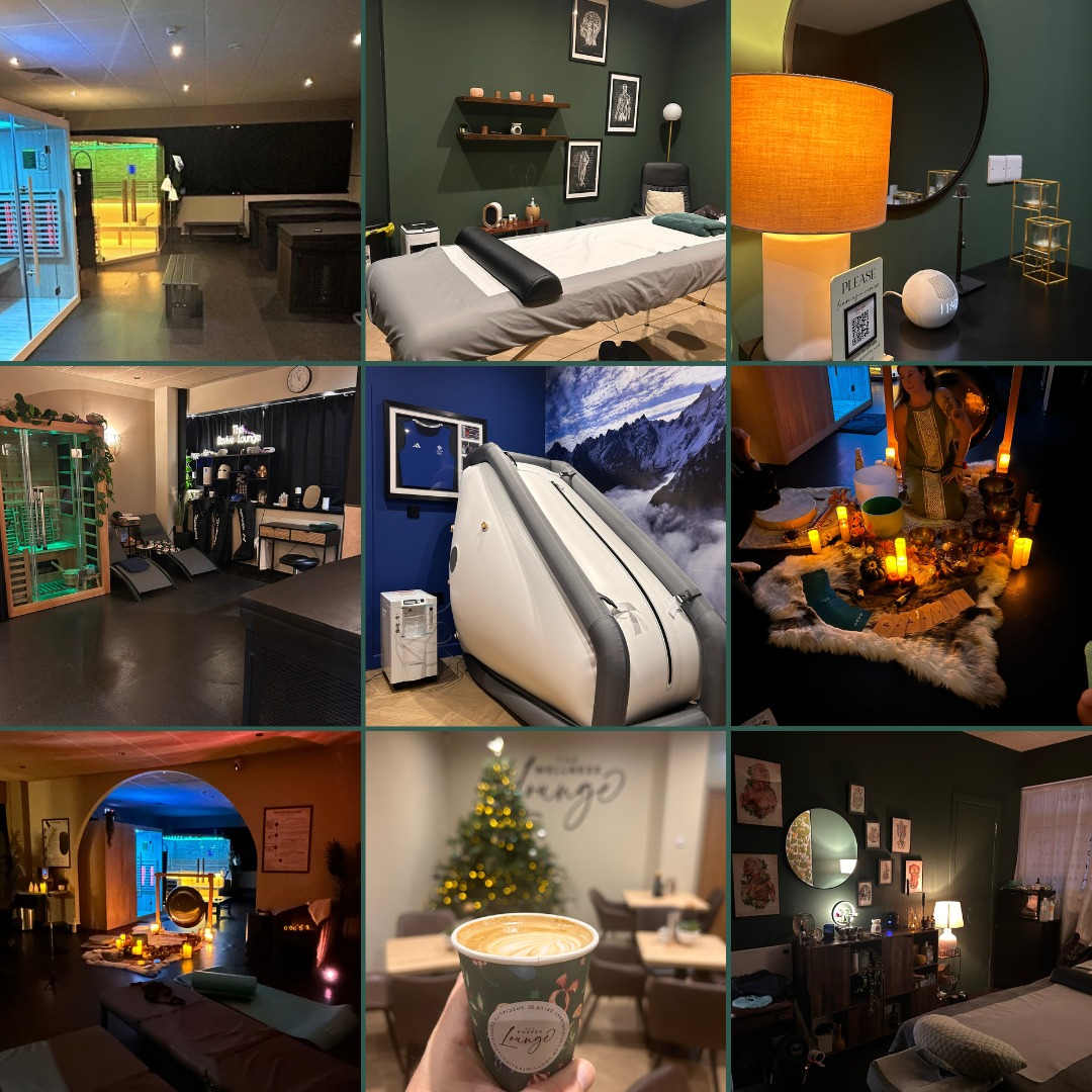 A little tour around the Lounge 🌿
Every room has its own magic, designed to help you recover, reset and reconnect with your body.
✨ Massage Lounge — sports massage, deep tissue, holistic relaxation, targeted treatments, reflexology, Thai floor stretch, Indian head massage, lymphatic flow, Ground & Glow ritual, Water & Earth ritual and more.
🔥 Contrast Lounge (Public) — infrared sauna, traditional Finnish sauna, three ice baths and pressotherapy stations for heat–cold contrast, circulation, resilience and that full-body reset.
🔴 Recovery Lounge (Private VIP) — full spectrum sauna, red light therapy, cold plunge, Therabody face masks, head massage tools, premium recovery equipment and refreshments. Your own exclusive wellness suite.
💨 Therapy Lounge — Hyperbaric Oxygen Therapy (HBOT), Exercise With Oxygen Therapy (EWOT), Altitude Training and Seated Oxygen Therapy, with optional pressotherapy for enhanced circulation and recovery.
☕ Café Lounge — speciality coffee, matcha, chai, wellness drinks, hot chocolates, snacks and a calm space to relax before or after your sessions.
Everything you need for recovery, performance, relaxation and wellbeing — all under one roof.
Welcome in.
#CardiffWellnessLounge #CardiffWellbeing #CardiffSpa #WellnessCardiff #CardiffLife #RecoveryLounge #ContrastTherapy #ColdPlungeUK #SaunaLife #HyperbaricOxygenTherapy #HBOTUK #EWOT #AltitudeTraining #MassageCardiff #SportsMassageCardiff #HolisticTherapies #Pressotherapy #RedLightTherapyUK #CardiffCafé #WellnessCommunity #WalesWellness #FeelBetterLiveBetter