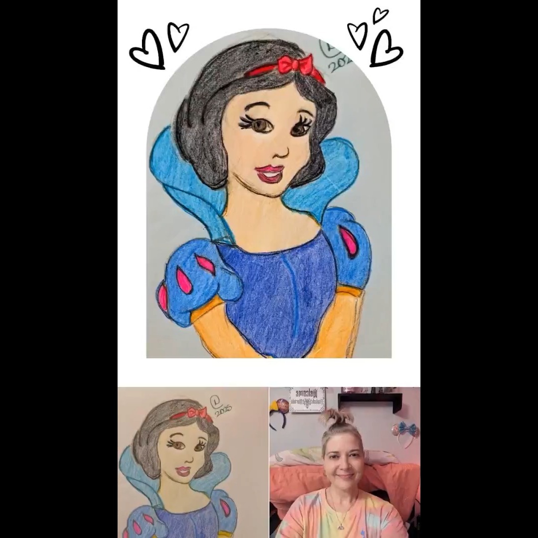 My first sketch in a very long time. Sorry for the #anxietyhair. LOL #insideout #snowwhite ✨ 🪄 💖