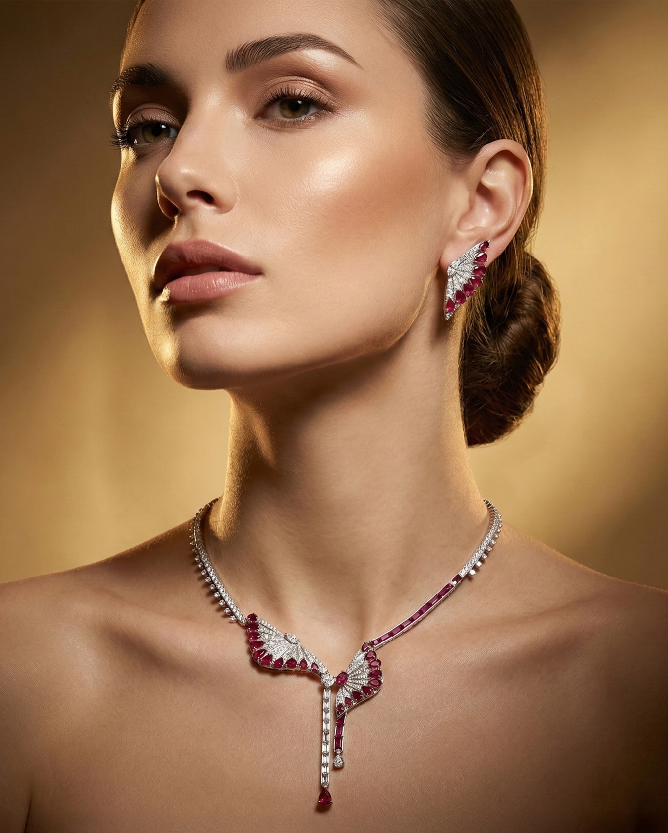 Artistry in red and white. A truly captivating design in ruby and diamond.
#RubyJewelry #DiamondSet #JewelryArt #LuxuryDesign #FineJewelry #StatementPiece #GemstoneJewelry #HighJewelry
