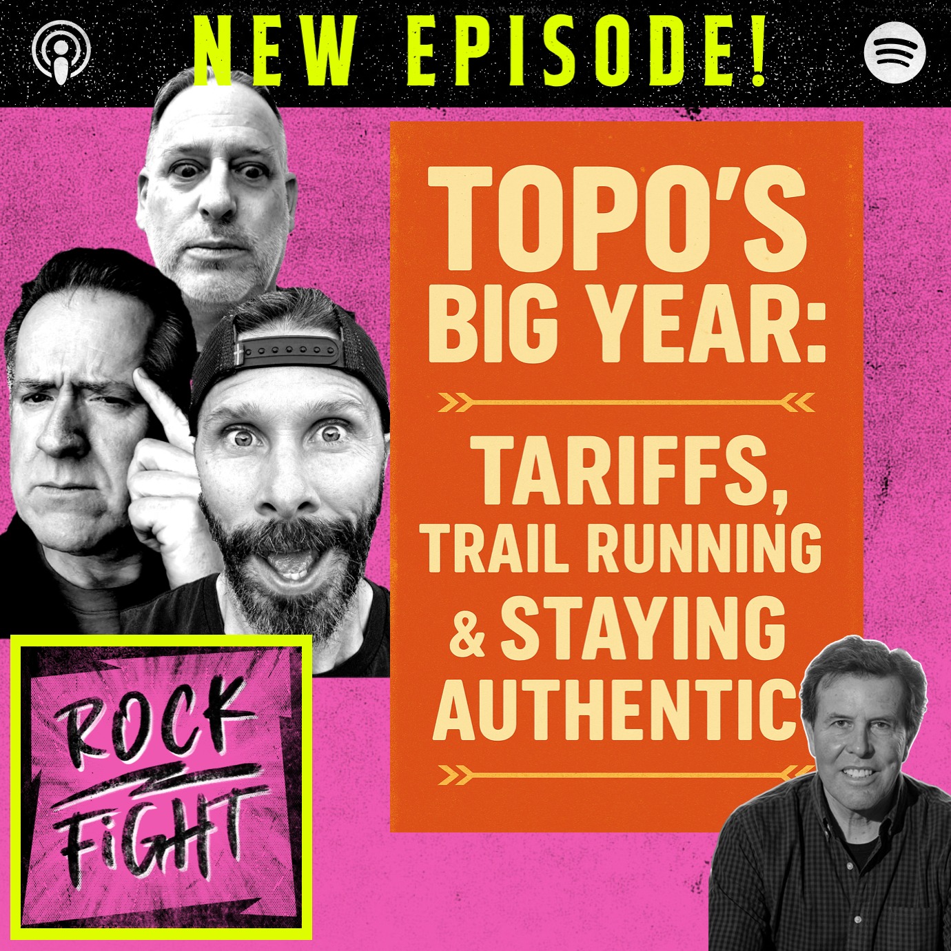 Today on The Rock Fight, Colin, Eoin, and Producer Dave sit down with Tony Post, founder and CEO of Topo Athletic, live from GOA Connect in Kansas City, to talk about the booming trail running market and Topoâs big year.
Topo has quietly become one of the most talked-about brands in trail running. Growing 70% last year and expanding into 25 countries all while staying true to its specialty roots and never running a sale on its website in 12 years.
In This Episode!
𪨠Trail Runningâs Not New: Why todayâs hype is really the second (or third) wave. From Leadville in the â90s to the Born to Run era to now.
𪨠Surviving 145% Tariffs: How Topo shifted production from China to Vietnam without sacrificing fit or durability.
𪨠A 13-Year Overnight Success: Why Topo focused on authentic growth, not blowing up fast.
𪨠Run vs. Outdoor Specialty: Why the brand refuses to choose.
𪨠Silent Flex: Zero discounting⌠ever
The Up-and-Comers: Tony weighs in on Speedland, Norda, and Mount to Coast and why entering the category is harder than it looks.
𪨠Why Topo Will Still Be Here in 10 Years: Tonyâs philosophy: deliver a better experience, every time.
For The Parting Shot presented by Garage Grown Gear, Colin struggles with the glut of poorly executed maximal midsoles.