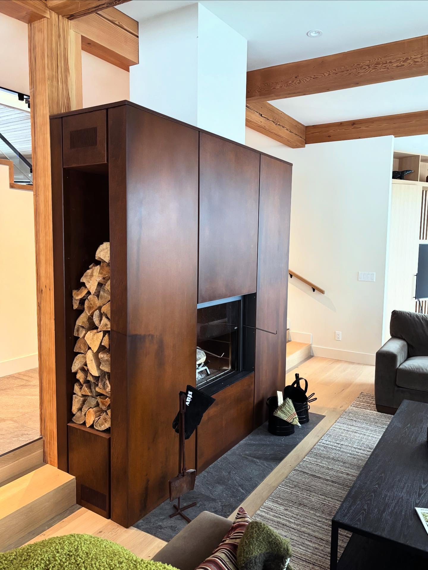 Very kind of the folks @kastencompany to take some finished photos of this fireplace I did last winter. Just an amazing house with lots of top notch trades involved, we’re just happy to be apart of it. Also, special thanks to @crazylegsbob who helped pull off some patina magic with this one.