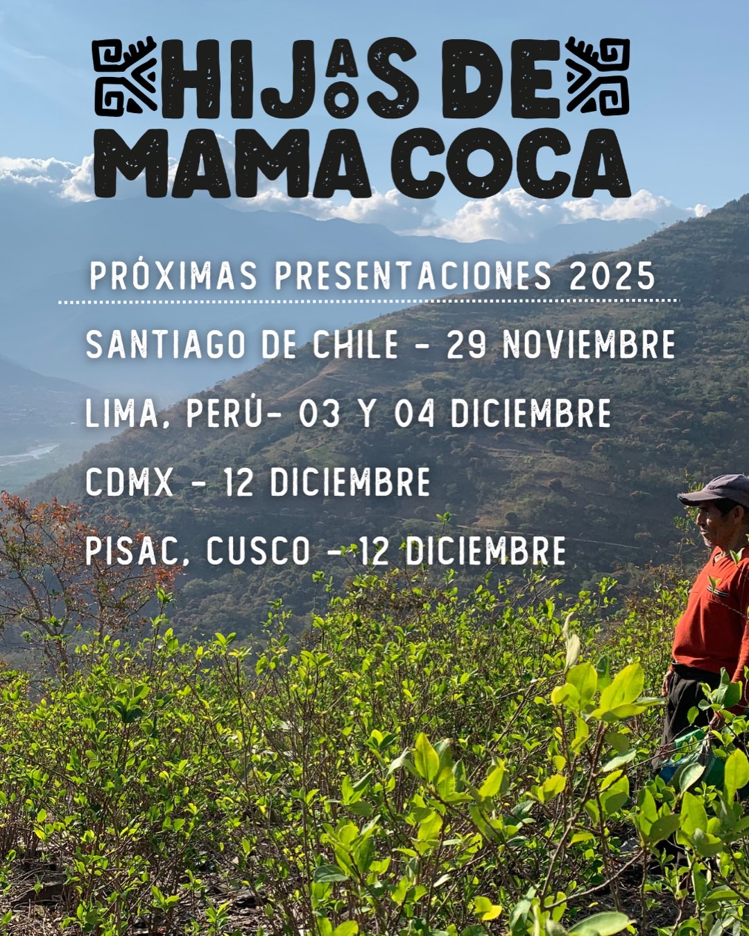 Les compartimos nuestro calendario de próximas presentaciones. Todas acompañadas de música, arte, alimentos y bebidas con coca, rituales, todo relacionado con nuestra coquita, una inmersión profunda al mundo de esta maravillosa planta sagrada.