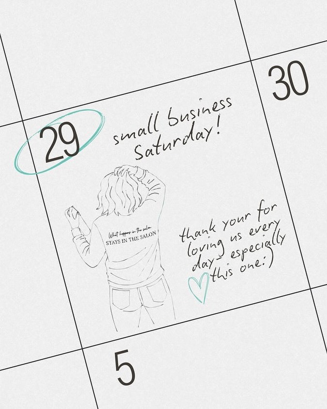 Small business Saturday is a reminder that we get to know your lives, your families, and your stories, and that is something we never take for granted! Your continued support allows us to grow, create, educate, and pour our hearts into this craft. Thank you for showing up for us in big and small ways! We are so grateful for you today and every day!
With Love,
The Salon C Team
