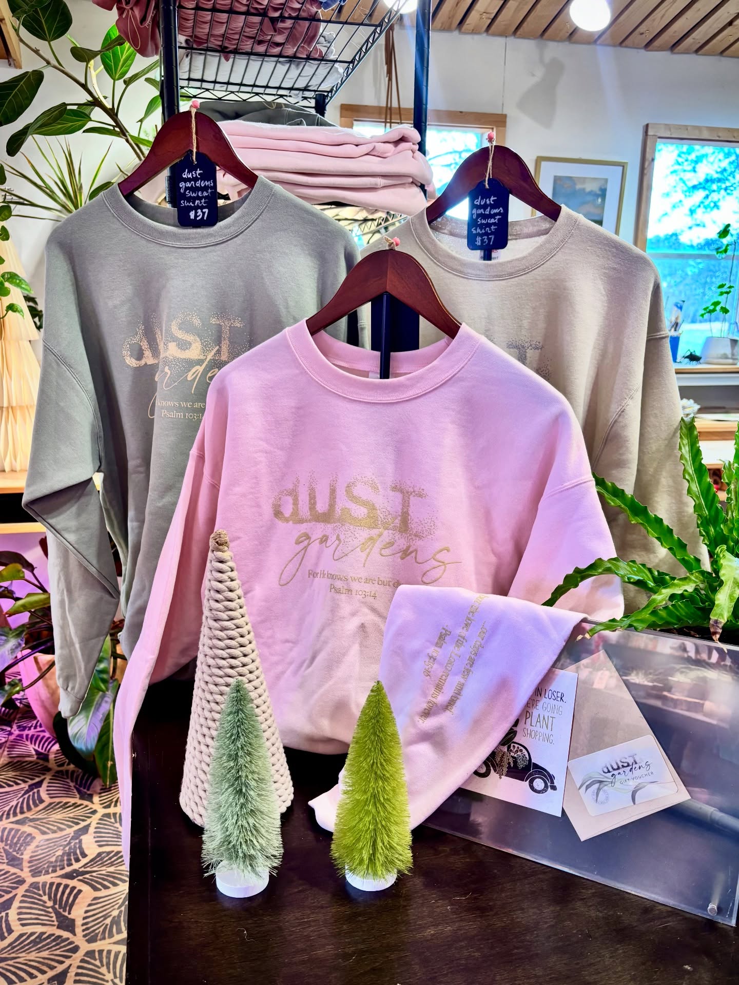 It’s a great time to purchase a Dust Gardens sweatshirt - for yourself or a friend. Your purchase supports my little business and promotes it to the world. The left sleeve features a beautiful reminder to cherish our days…”our days are few and brief, but the love of the LORD endures forever. Psalm 103:15-16”. $37