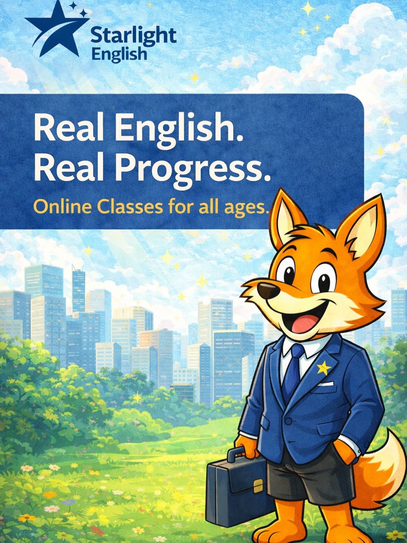 ✨ Ready to help your child shine in English? ✨
At Starlight English, our fun and supportive online classes help students build confidence, fluency, and a love for learning 📚💫
🧑🏫 Live online lessons
🌍 Learn from anywhere
💙 Caring teachers & a cute mascot friend
📩 Sign up today and let your child’s English journey sparkle! #onlineenglishclasses #learnenglishonline #englishlearning #studyfromhome #starlightenglish