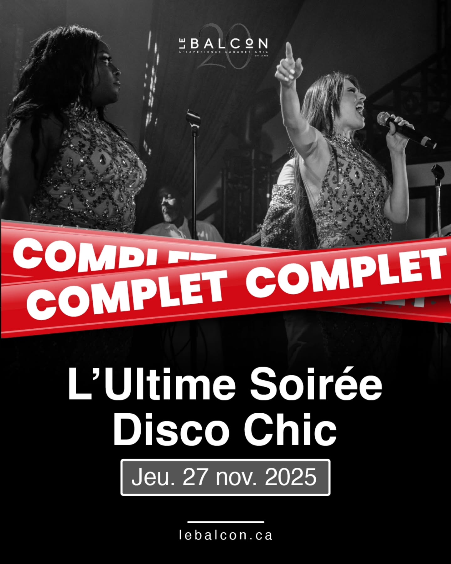 🛑CE JEUDI 27 NOV COMPLET 🛑
Merci pour cet engouement incroyable.
Bonne nouvelle : il reste encore quelques places pour la prochaine date du 4 décembre en mode CELEBRATION . Réservez maintenant avant que ce soit complet. www.lebalcon.ca/celebration