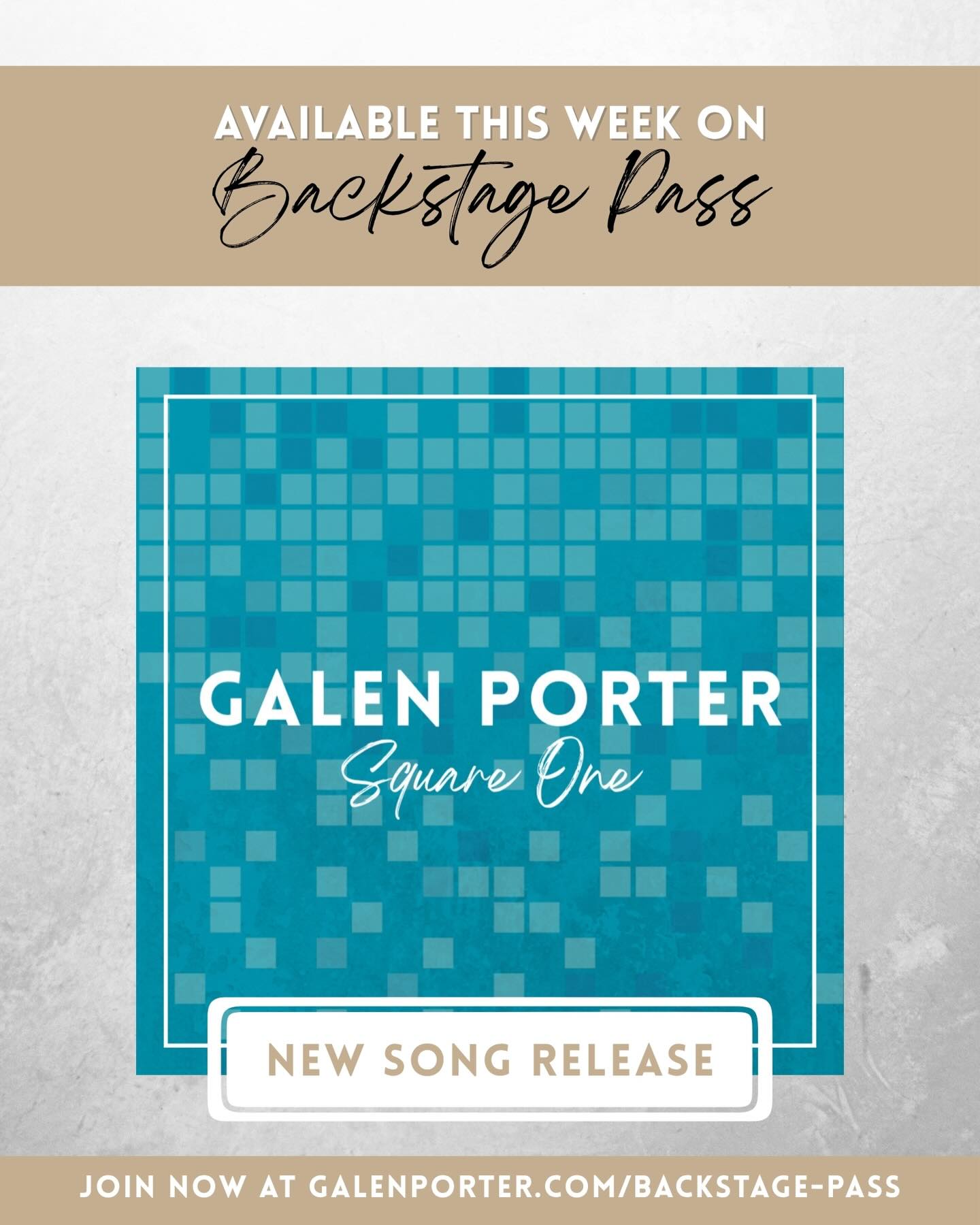 Hey guys! My newest song release āSquare Oneā is officially live on my website - available exclusively to you Backstage Pass members! This song was written earlier this year after things didnāt quite go as planned with my job and in my music career. But as I prayed and waited on the Lord in this season, I started seeing that God needed to teach me some humility and patience (among other things) before I would actually be ready for whatever He wanted to do next in my life. In a way, it was almost like I needed to go back to the basics, reset my expectations, realign my heart with Godās and put Him first, before I could be ready for the next step - so pretty much, I had to go back to āSquare Oneā.
Iām sure Iām not the only one whoās had to go back through the valley and re-learn the lesson I may have missed the first time through. If you know what Iām talking about, then this song is for you. I hope it brings you encouragement and even a fresh perspective as you put your all before the Lord and move as He leads you. Praying for the best for all of you this week, God bless! šš»š
_____________________________________________
If youāre not yet a part of my Backstage Pass membership and would like to join, just click the link in my Bio and follow the sign up process. And be sure to follow me @galen.porter for more encouraging and inspiring music, and regular updates on upcoming projects!