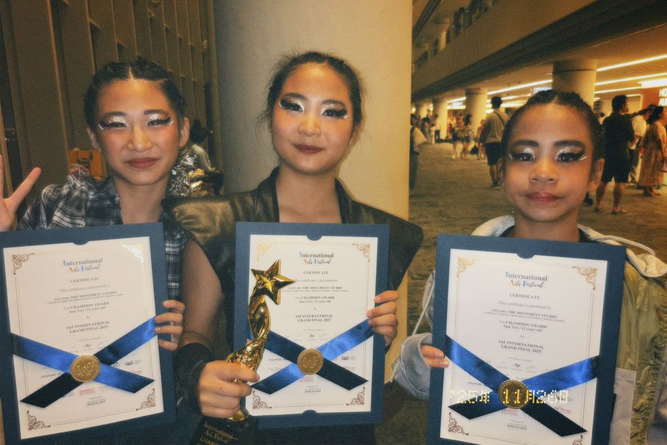 🏆 Champion at the IAF Grand Finals! ✨
We are incredibly proud of our trio who stepped onto that stage and gave it everything they had - even when most wouldn’t have known they were battling little sleep and feeling under the weather. ✨
They showed up and pushed through💛
Congratulations once again Naomi, Nikaela & Zhi Xuan!
What a finish. What a team. 🙌
Behind the scenes were the unsung heroes who poured into this team. Special thanks to Ms Grace Yew for your unwavering commitment and for shaping these dancers day in and day out. And heartfelt thanks also to Ms Dorisa Chan and Ms Paige St. John for stepping in with your expertise during the journey. Every contribution mattered!