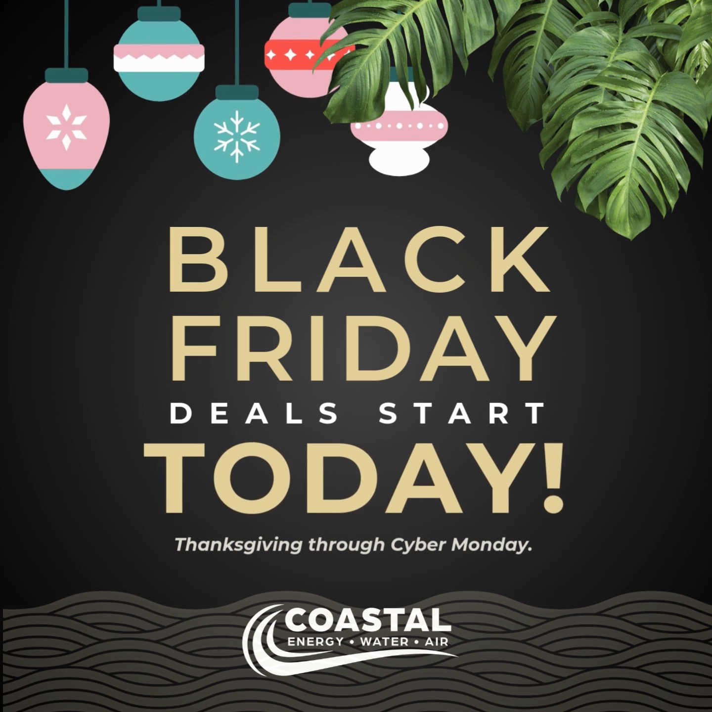 Starts today! ✨
Black Friday through Cyber Monday — upgrade your home with cleaner, safer water and enjoy bonus holiday perks while you’re at it.
This is the smartest home upgrade you’ll make all year. 💧🎁
Learn more about our RainSoft EC5, CleanStart, and AirMaster units at www.coastalewa.com.
#BlackFriday #CyberMonday #HolidaySavings #CleanWaterForAll #WaterFiltration #HealthyHome #FloridaHomes #HomeUpgrades #CoastalEWA #WaterQuality #EcoFriendlyLiving #HomeImprovementDeals