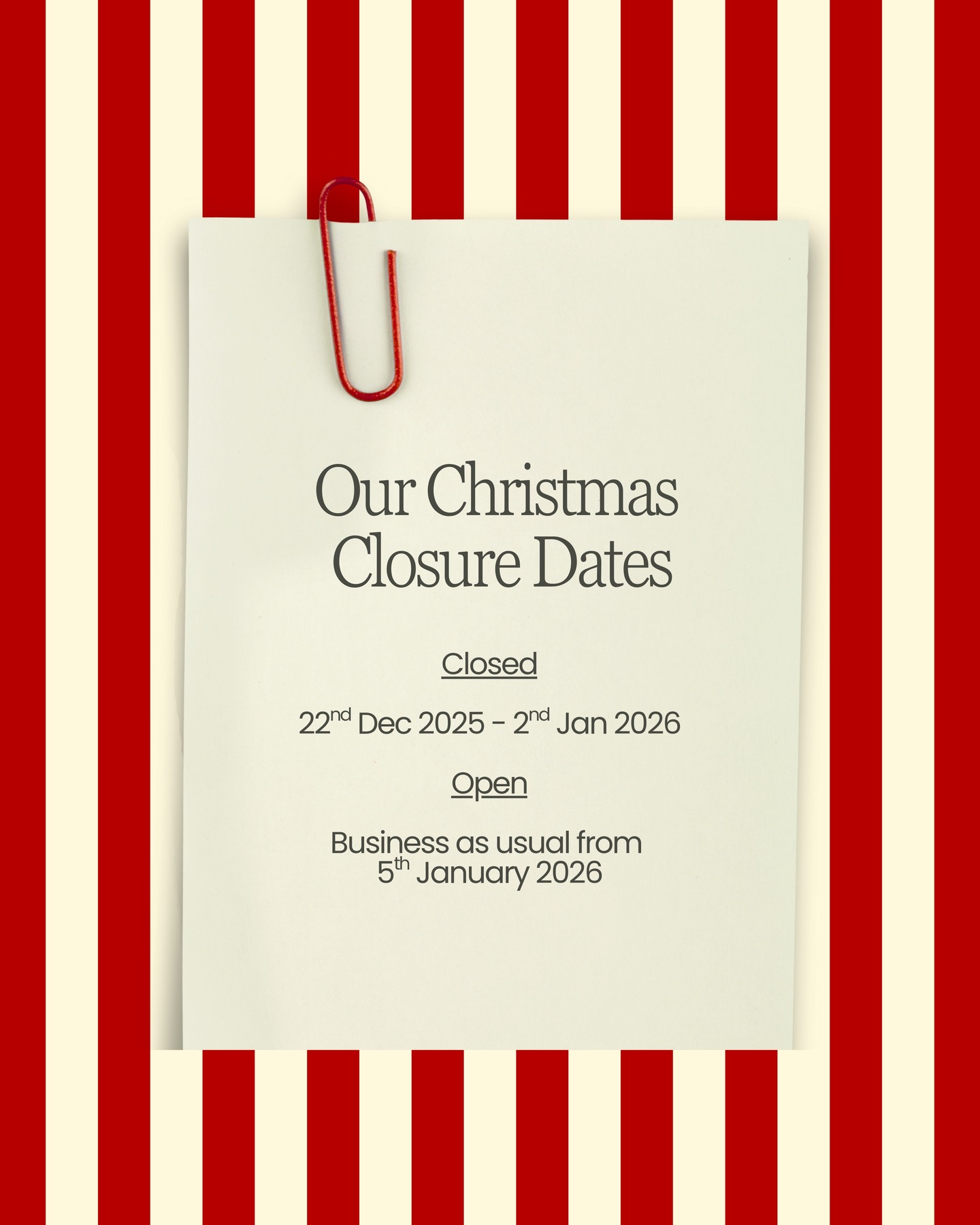 Can't believe it's that time of year again to announce our Christmas closure dates! We will be hanging up our calculators for a Christmas breather. Our office will be closed from 22nd Dec 2025 to 2nd January 2026.
Wishing you a wonderful festive season filled with rest, joy and good company. šāØšāļøš·šš„