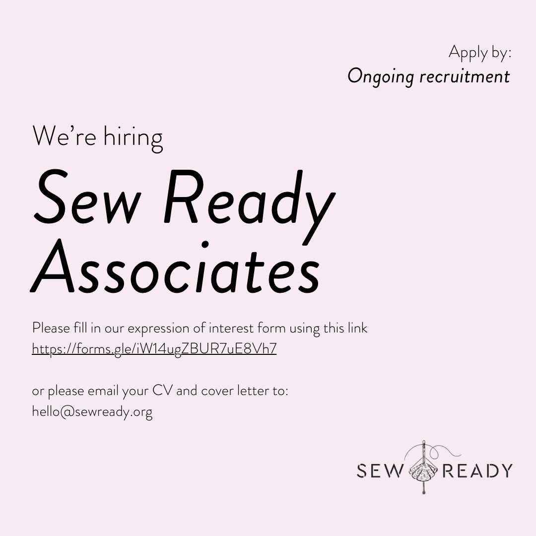 Join the Sew Ready Team – Become a Sew Ready Associate! 🌟
Do you love working with children and sharing your passion for crafting? ✂️🧵
Sew Ready is growing, and we’re looking for enthusiastic Sew Ready Associates to lead after-school sewing clubs at primary schools across Northern Ireland.
As part of our team, you’ll:
* Inspire children to be creative and confident through sewing
* Deliver engaging, fun, and hands-on classes
* Receive full training in sewing skills, lesson delivery, and working with children
Details:
* Part-time contract
* Hourly rate: £13 (plus 1 hour paid prep per class)
* Classes delivered from 3–4pm
* Start: Term 2 (Jan-Mar) Term 3 (Mar-June)
If you’re passionate about kids, creativity, and making a real impact in your community, we want to hear from you!
✨ Apply now and help us shape the next generation of future makers! If you’d like to join our team and make a real impact, please fill out our expression of interest form here: https://forms.gle/iW14ugZBUR7uE8Vh7
We can’t wait to hear from you 🌟
- - -
#Jobs #Hiring #Education #SewReady #SocialImpact