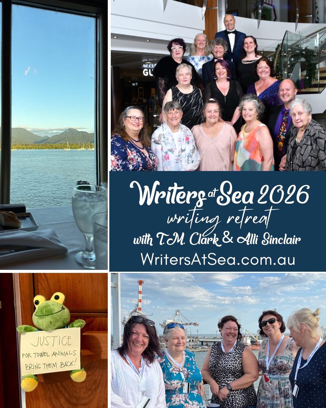 JUST 70 DAYS TO GO!
Sometimes a change of setting can spark creativity. Whatever your level of experiance, Writers at Sea will give you the opportunity to develop your work while we cruise to Vanuatu. Surrounded by new experiences and supportive company, you’ll find the inspiration for your writing.
Join Alli Sinclair & T.M.Clark for the 2026 Writers at Sea Retreat (19–27 Feb 2026) departing Brisbane aboard the Voyager of the Seas.
There’s still time to book your place at www.writersatsea.com.au
www.writersatsea.com.au
#WritersAtSea #WritingCommunity #writingretreat #authors