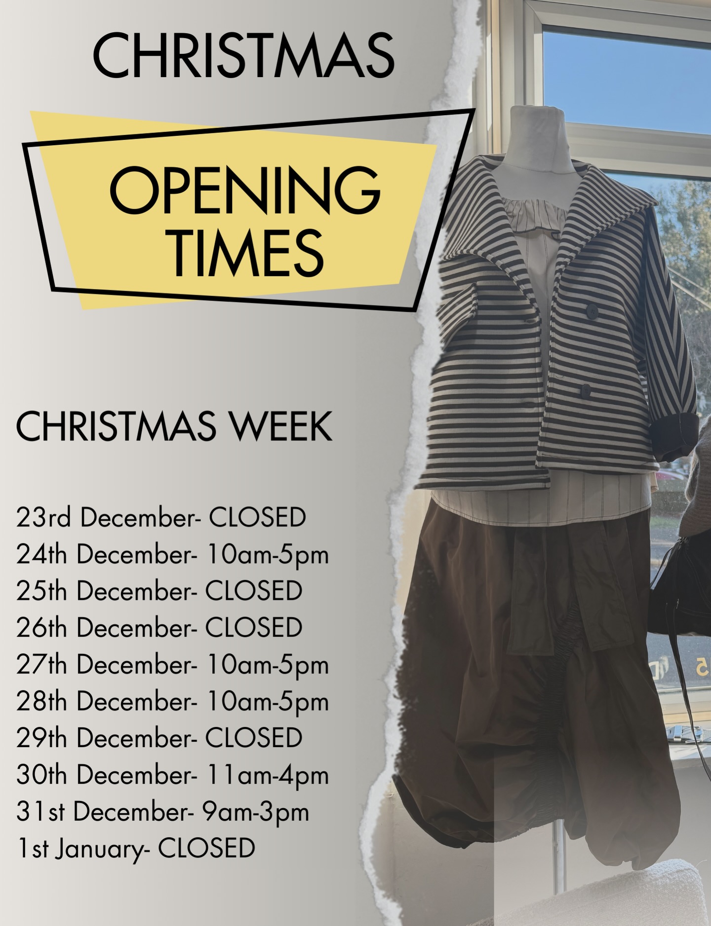 Christmas opening hours for our Uppermill store 🎄