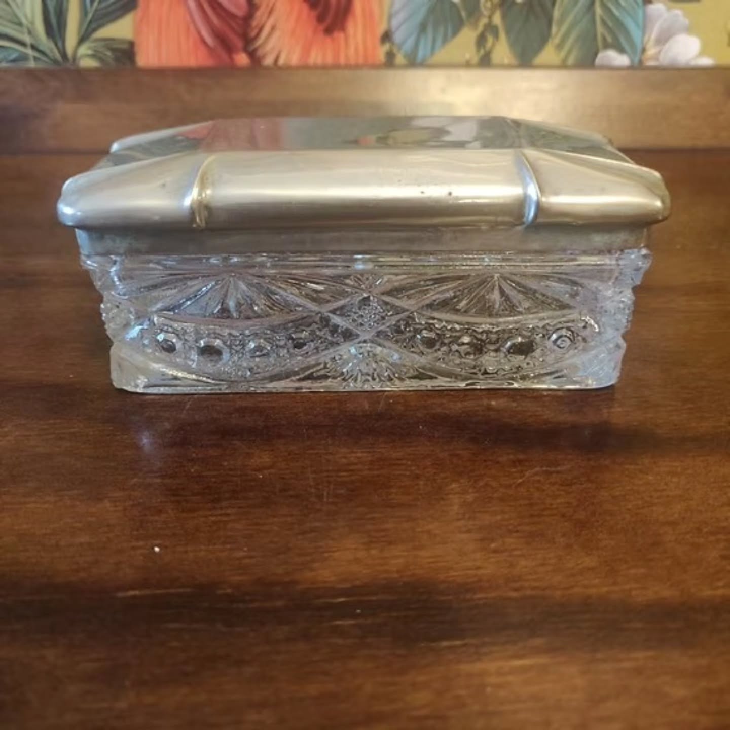 https://www.objetdart-stuff.co.uk/product-page/antique-early-20th-century-1920s-art-deco-pewter-lidded-cut-glass-dressing-jar #artdeco