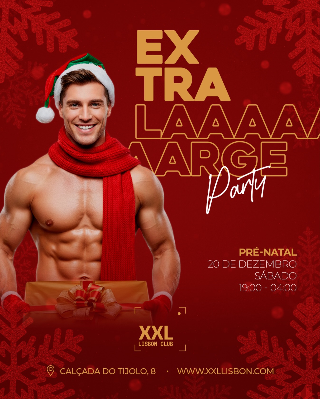 Xtralargeee Party até às 4H, Sábado dia 20 de Dezembro.