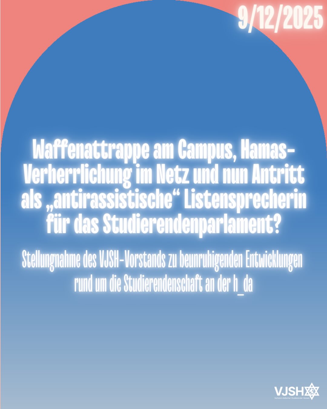 Stellungnahme des VJSH-Vorstands zu beunruhigenden Entwicklungen rund um die Studierendenschaft an der h_da