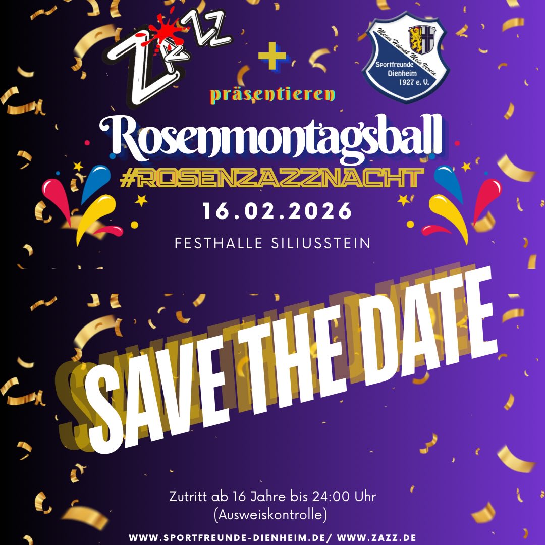 Termin eintragen und dabei sein! Nähere Infos folgen!
💙🤍
#zazz #zazznacht #sportfreunde #dienheim #meineheimatmeinverein #romoball #fassenacht