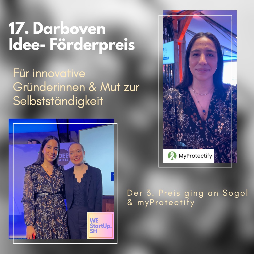 „Fünf Finalistinnen, fünf inspirierende Geschichten. ✨
Am 14.11. fand die Preisverleihung des 17. Darboven IDEE-Förderpreises im Internationalen Maritimen Museum in Hamburg statt. Insgesamt 65.000 € Preisgeld gingen an drei herausragende Gründerinnen, deren Geschäftsideen die Jury durch besondere Innovation und Tragfähigkeit überzeugten.
Der Förderpreis setzt dort an, wo noch immer ein Ungleichgewicht herrscht: Aktuell gründen rund 70 % Männer und nur 30 % Frauen. Genau hier schafft der Preis wichtige Sichtbarkeit und Unterstützung.
Wir freuen uns riesig: Sogol hat mit myProtectify den 3. Platz gewonnen und 5.000 € erhalten! 🎉
Das mittlerweile vierköpfige Team investiert das Preisgeld in den KI-Hilfe-Chat Maya, der Betroffene von häuslicher Gewalt unterstützt – ein Projekt mit echter gesellschaftlicher Wirkung. 💛 @myprotectify @jj_darboven @maritimesmuseum @dock1_fl @uni.flensburg @startupsh_now