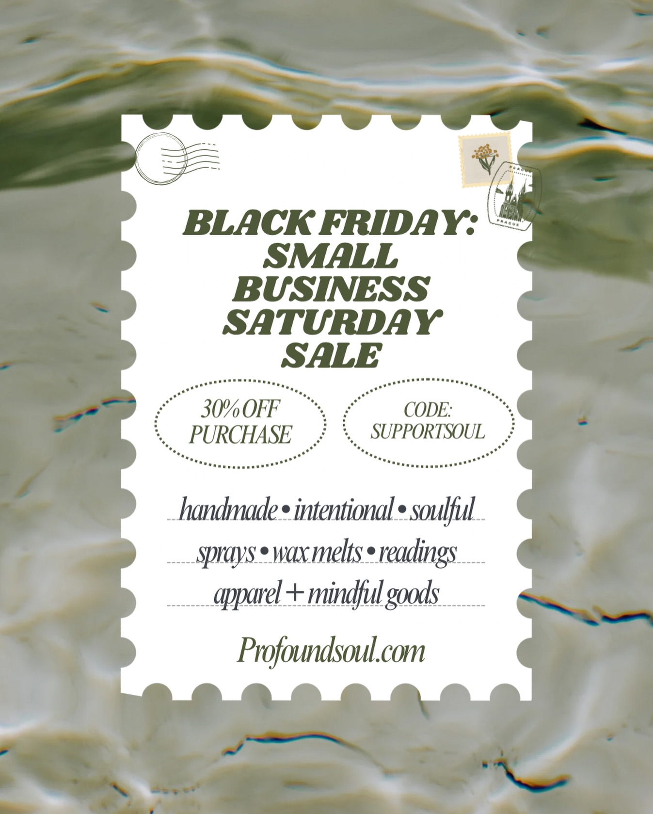 ✨ BLACK FRIDAY x SMALL BUSINESS SATURDAY ✨
The magic begins tonight at midnight. Enjoy 30% off your purchase all weekend long with code SUPPORTSOUL at Profoundsoul.com. The sale ends Sunday at midnight.
If you’ve been waiting to stock up on sprays, wax melts, readings, or mindful goods that help your space (and your spirit) feel more grounded and supported… this is your moment. Thank you for choosing handmade, heart-led work. 🤍
#SmallBusinessSaturday #BlackFridayDeals #ShopSmall #HandmadeBusiness #MindfulLiving #SoulfulGoods #HolidaySale #SupportSmallBusiness