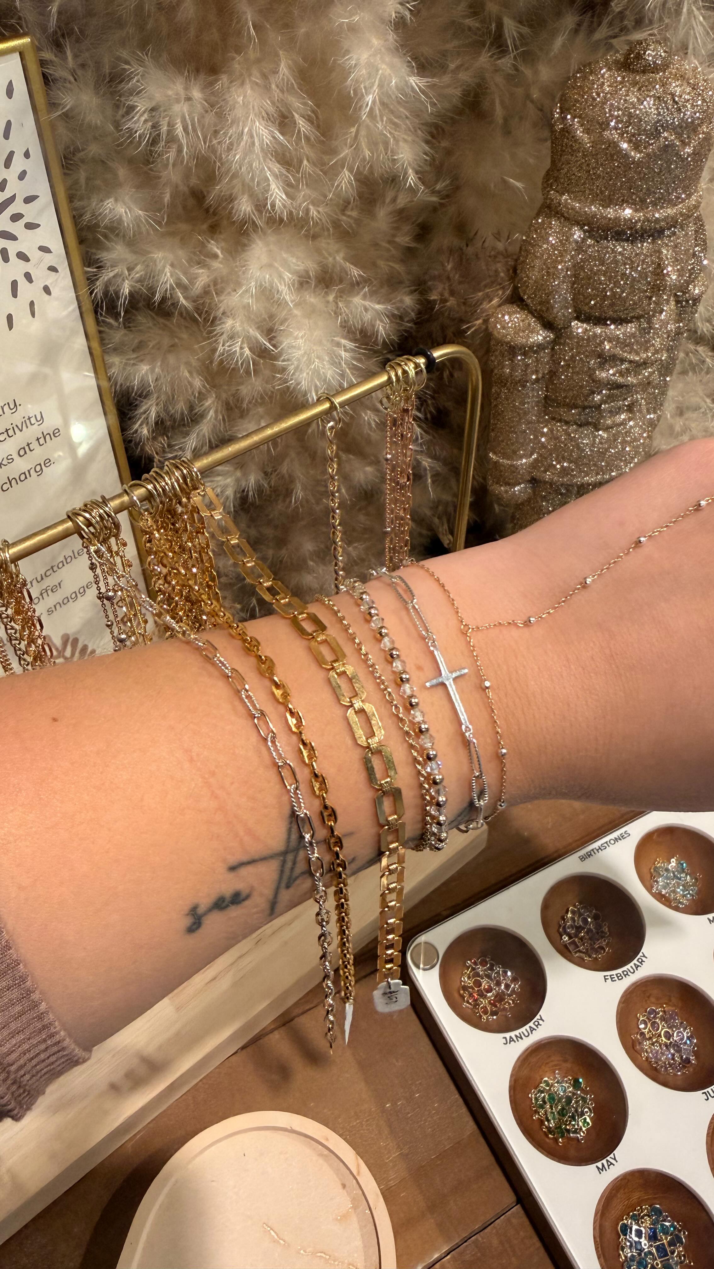 Our FAVORITE question!!!! Almost beats “where’s the lobby?” 🤭 book an appointment or walk into our Denver location so we can help you build your dream stack ✨✨ #permanentjewelry #denvercolorado #mcgregorsquare #permanentjewelryexperience #denver