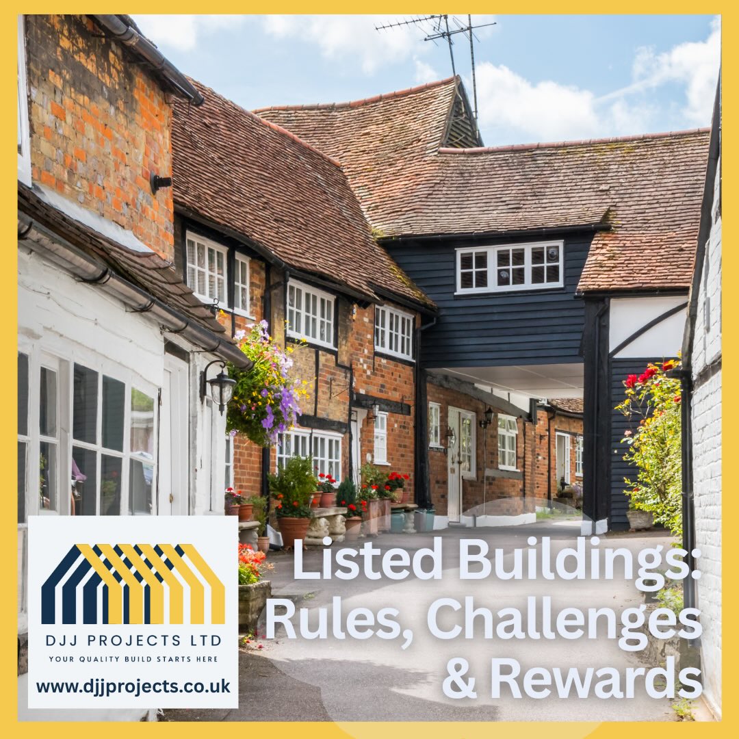 Read our latest blog article here: https://lnkd.in/eJRi6EKD
Listed Buildings: Rules, Challenges & Rewards
Discover the rules, challenges, process, and benefits of renovating listed buildings in Essex, Suffolk, and East London
Plus, how DJJ Projects navigates listed property restoration
Get in touch today
www.djjprojects.co.uk
#djjprojectsltd #dayinthelifeofabricklayer #goldentrowel
#generalbuilders #essexbuilders #buildersofessex
#extensions #refurb #newbuilds #bricklayers
#essexbricklayers #guildofmastercraftsmen
#carpentry #projectmanagement #listedbuildingrenovation #listedbuildingrestoration