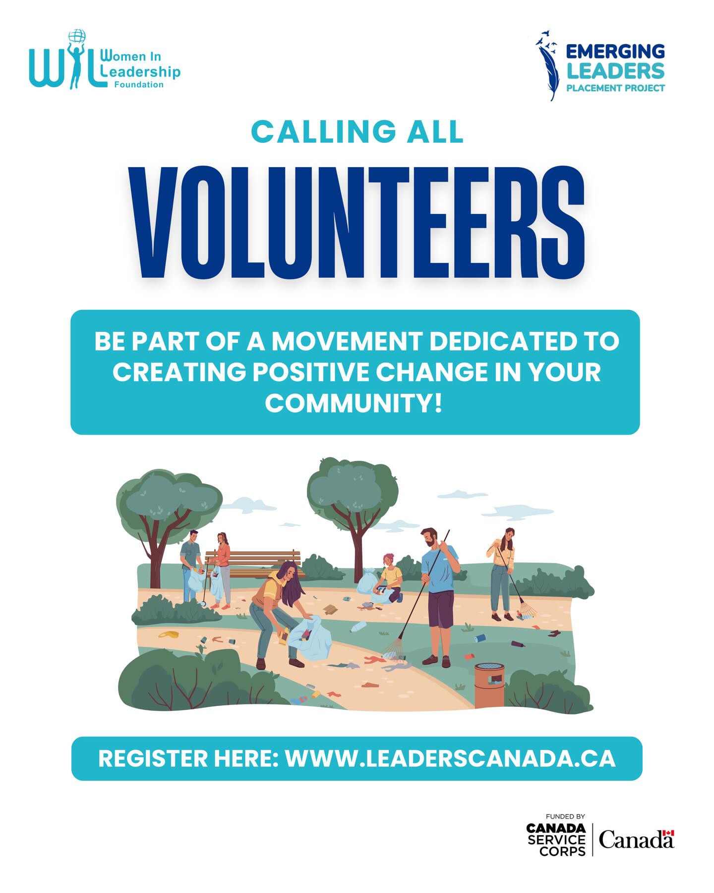 Calling all volunteers. 🌟
Be part of a movement dedicated to creating positive change in your community. When you lend your time and your heart, you help build stronger connections, create opportunities for youth, and support the future of leadership across Canada.
Be part of something meaningful. Be part of change.
📧 Connect with us at leaders.wil@gmail.com
🔗 Register today at leaderscanada.ca
Proudly funded by Canada Service Corps
#EmergingLeaders #YouthLeadership #IAmAVolunteer #VolunteerExperience #CommunityImpact #LeadershipInAction #CanadaServiceCorps #LeadersToday #YouthInCanada