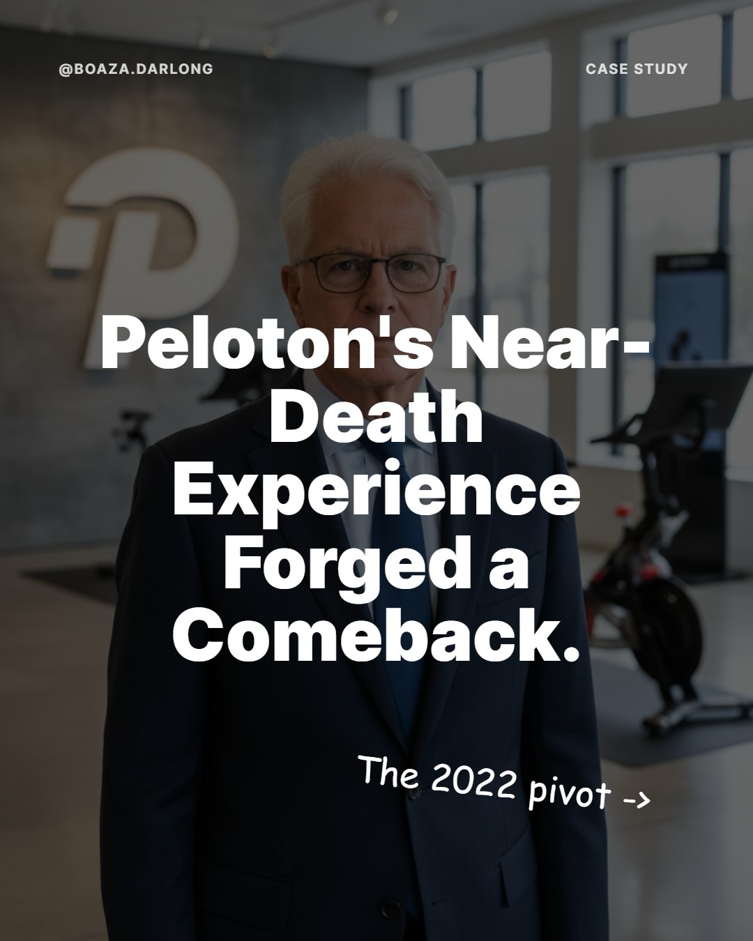 Peloton raced back from a near-fatal crash by ditching its hardware obsession for a subscription-first model. This is the story of how CEO Barry McCarthy’s bold pivot saved the brand and redefined its future.