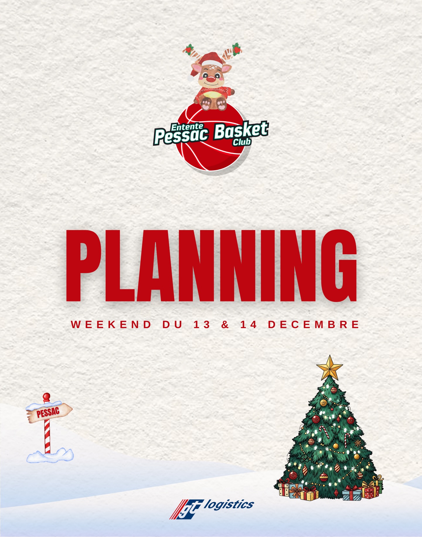 🏀 PLANNING DU WEEKEND 🏀
Le planning du weekend vous est présenté par notre partenaire GTLogistics !
🤝🏼 @gtlogistics